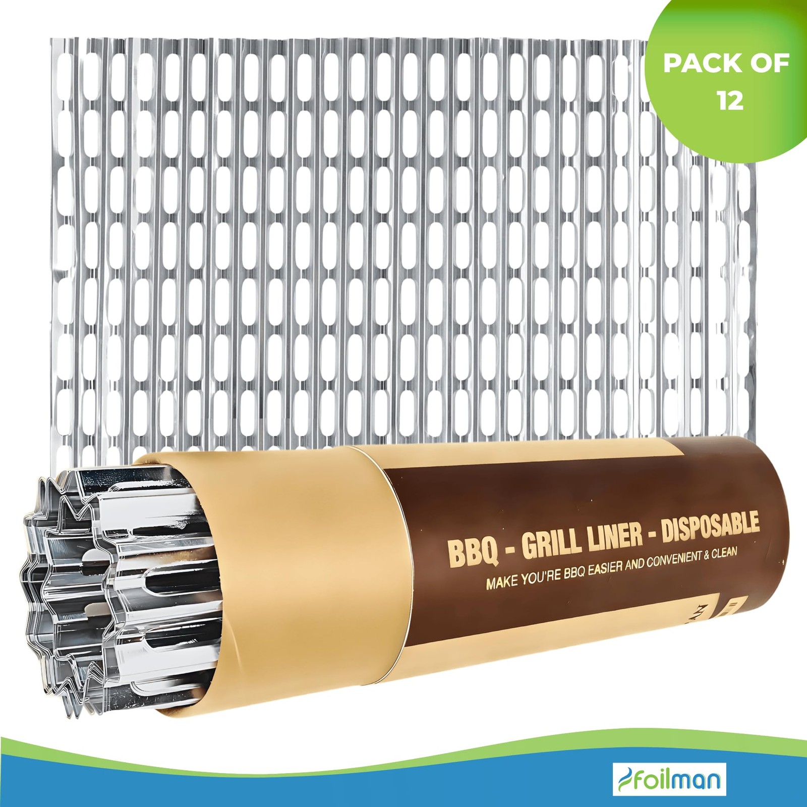 Clean Grill BBQ Disposable Aluminum Liners | 12 x 20 inch/Disposable Grill Gr…