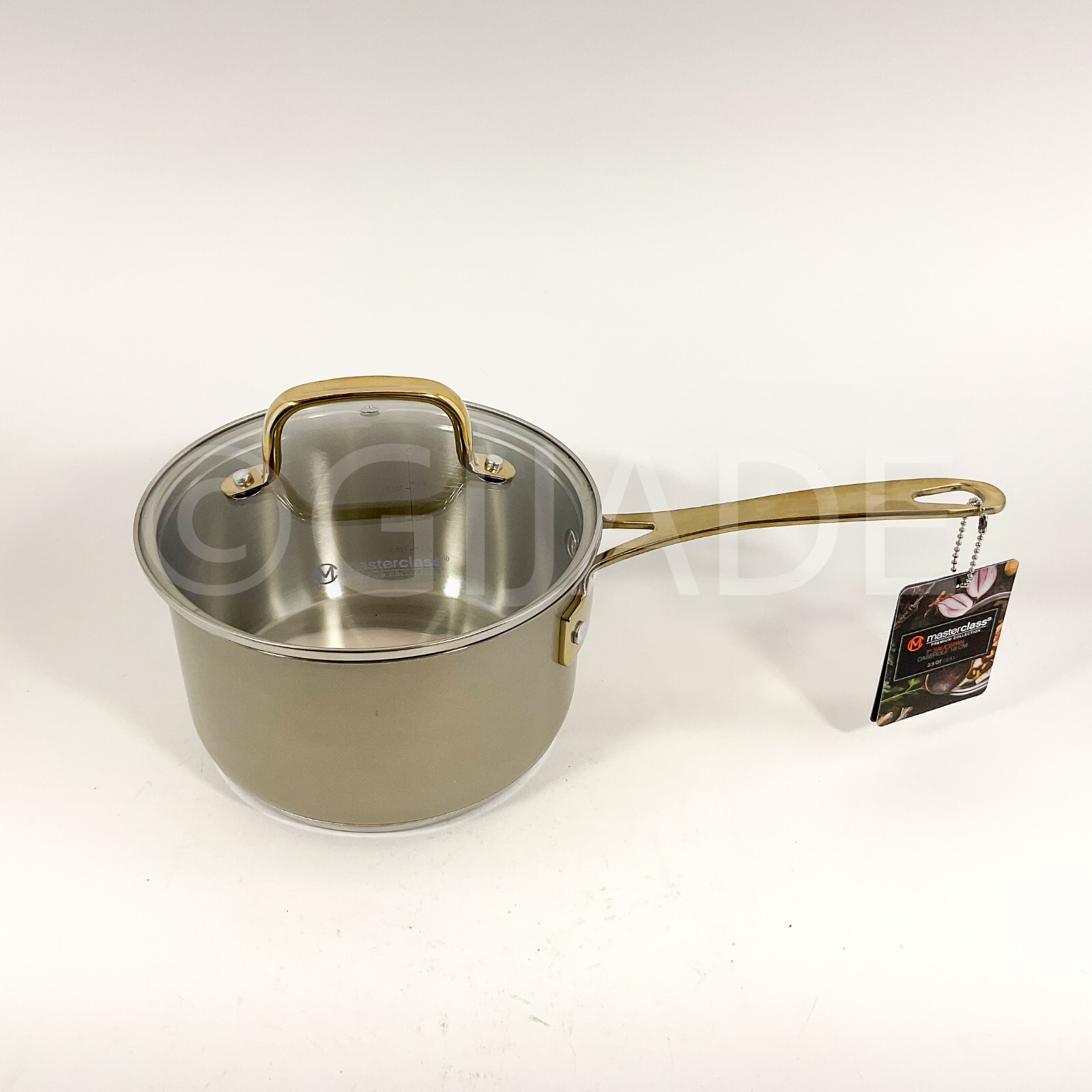 Masterclass Cookware Stainless Steel 2.5-qt , 7 inches Saucepan Taupe New