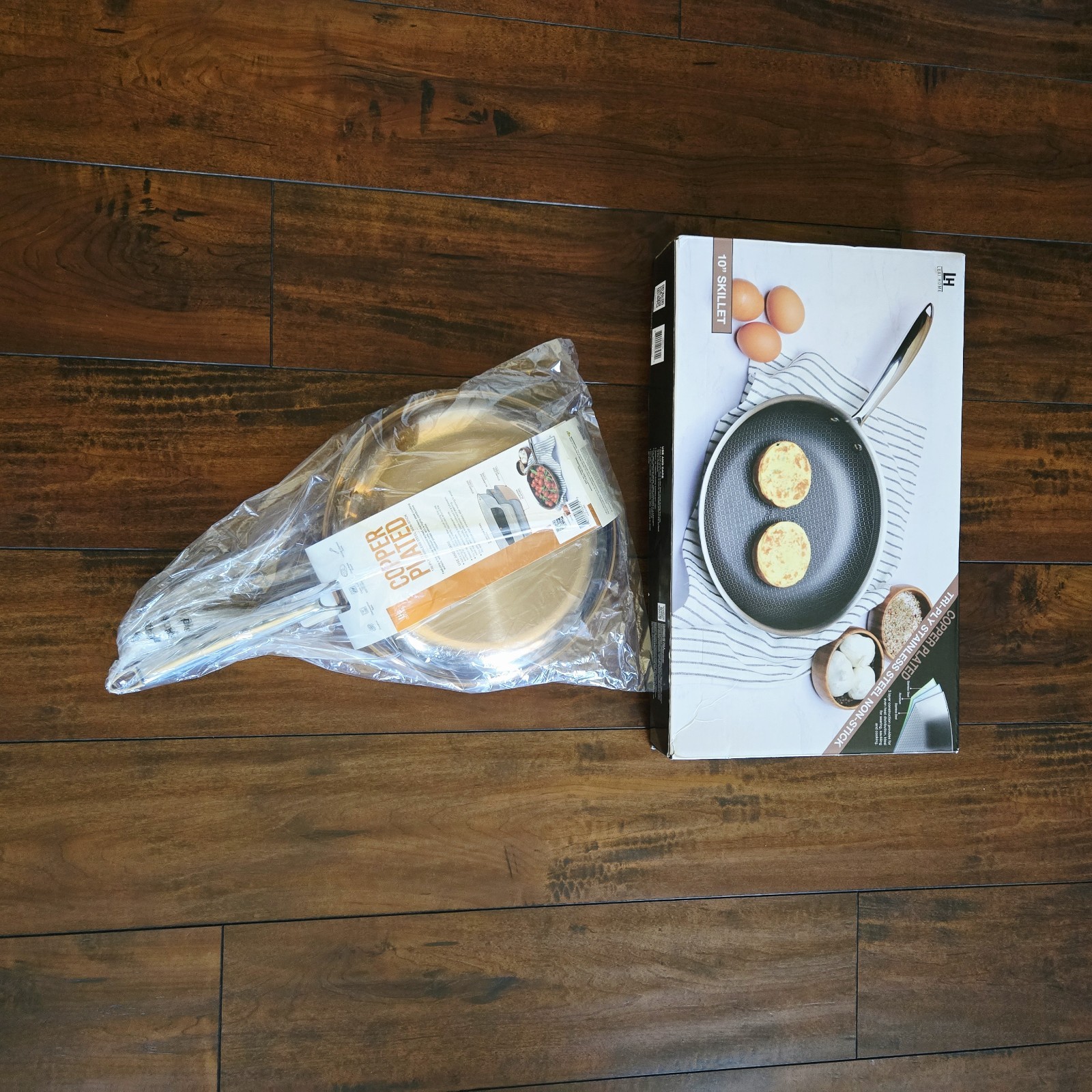 Lexi Home Tri-ply Stainless Steel Copper Coated Non Stick 10″ Frying Pan New