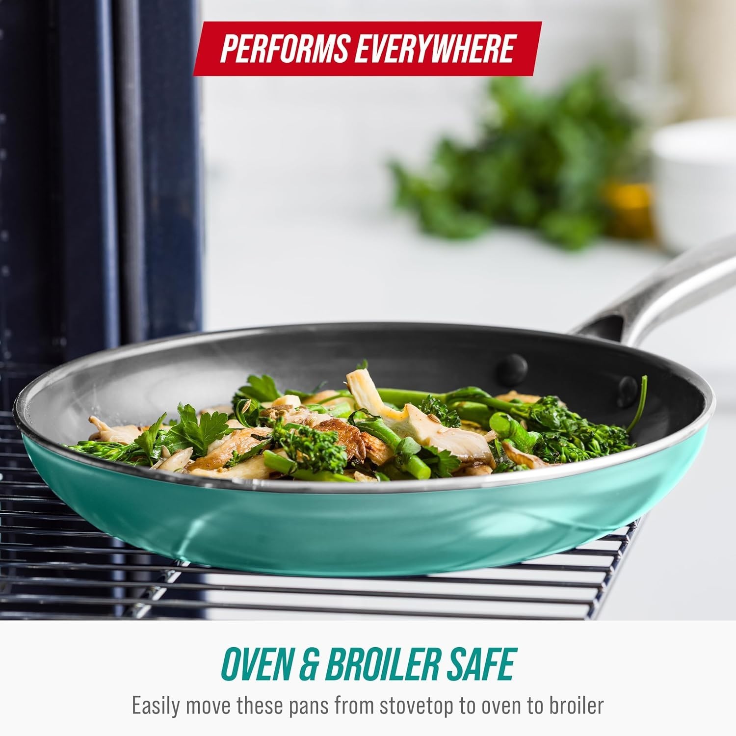 Innovative 8-Inch Pink Frying Pan with Ceramic Coating – Oven Safe up to 600°F