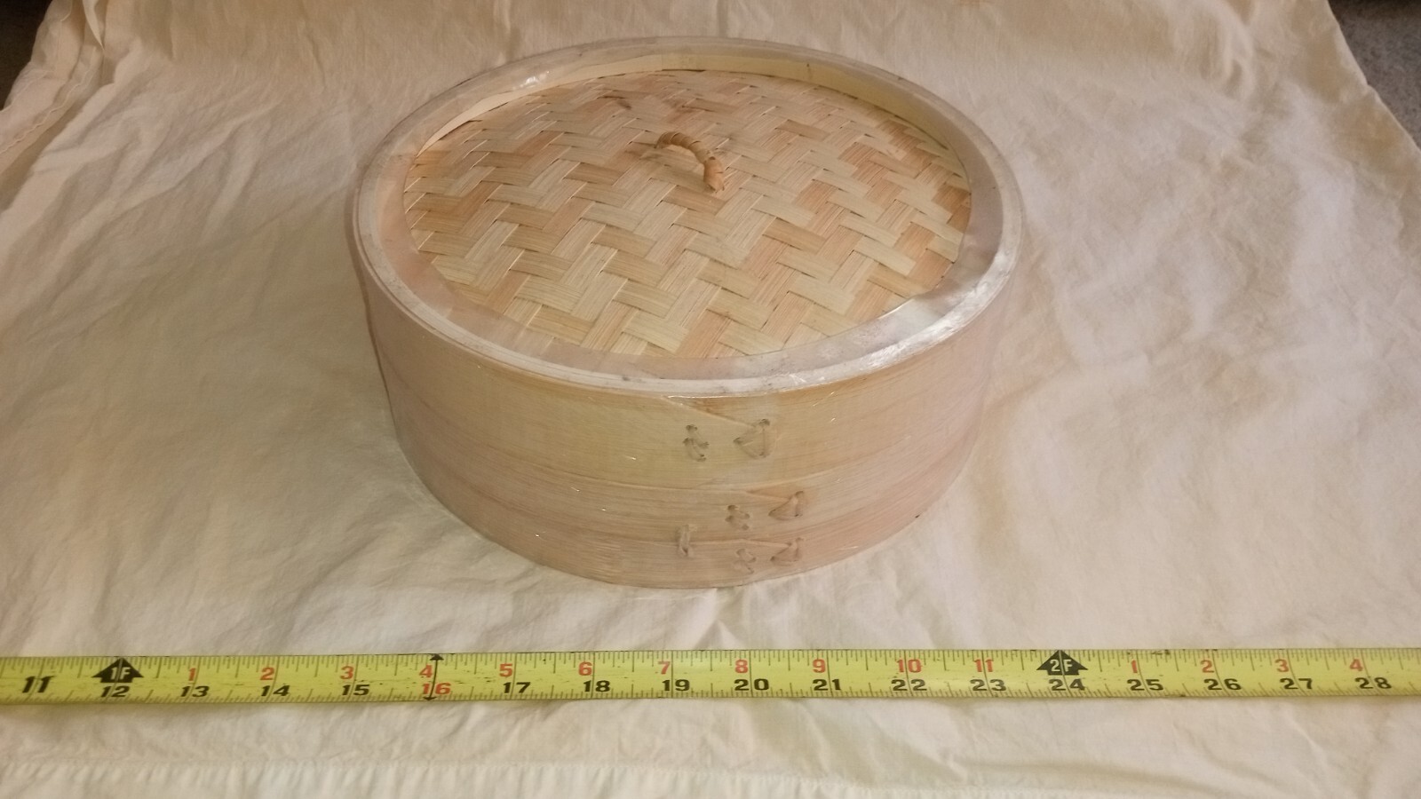 Natural Bamboo Asian Steamer Basket 10″ Dumpling Bun Shrimp Crab Steamer, NEW.