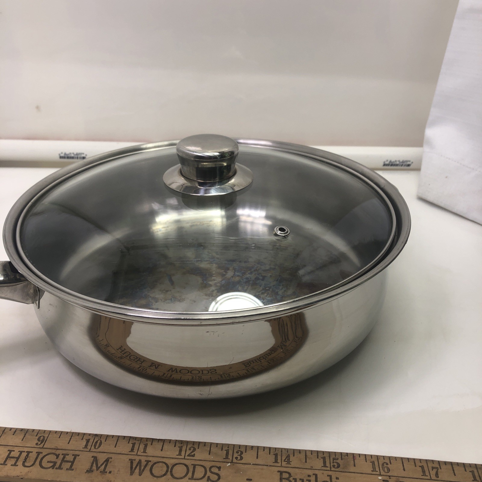 Tools of The Trade Belgique 10.5″ Stainless Skillet Frying Pan With Lid 18/10-C7
