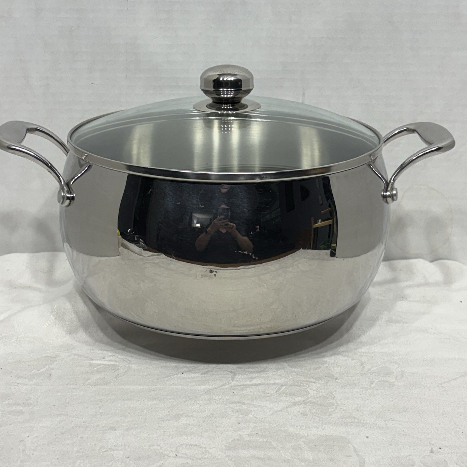 Tupperware Chef Series 8Qt Stainless Steel Stock Pot Dutch Oven-Lid Not Original