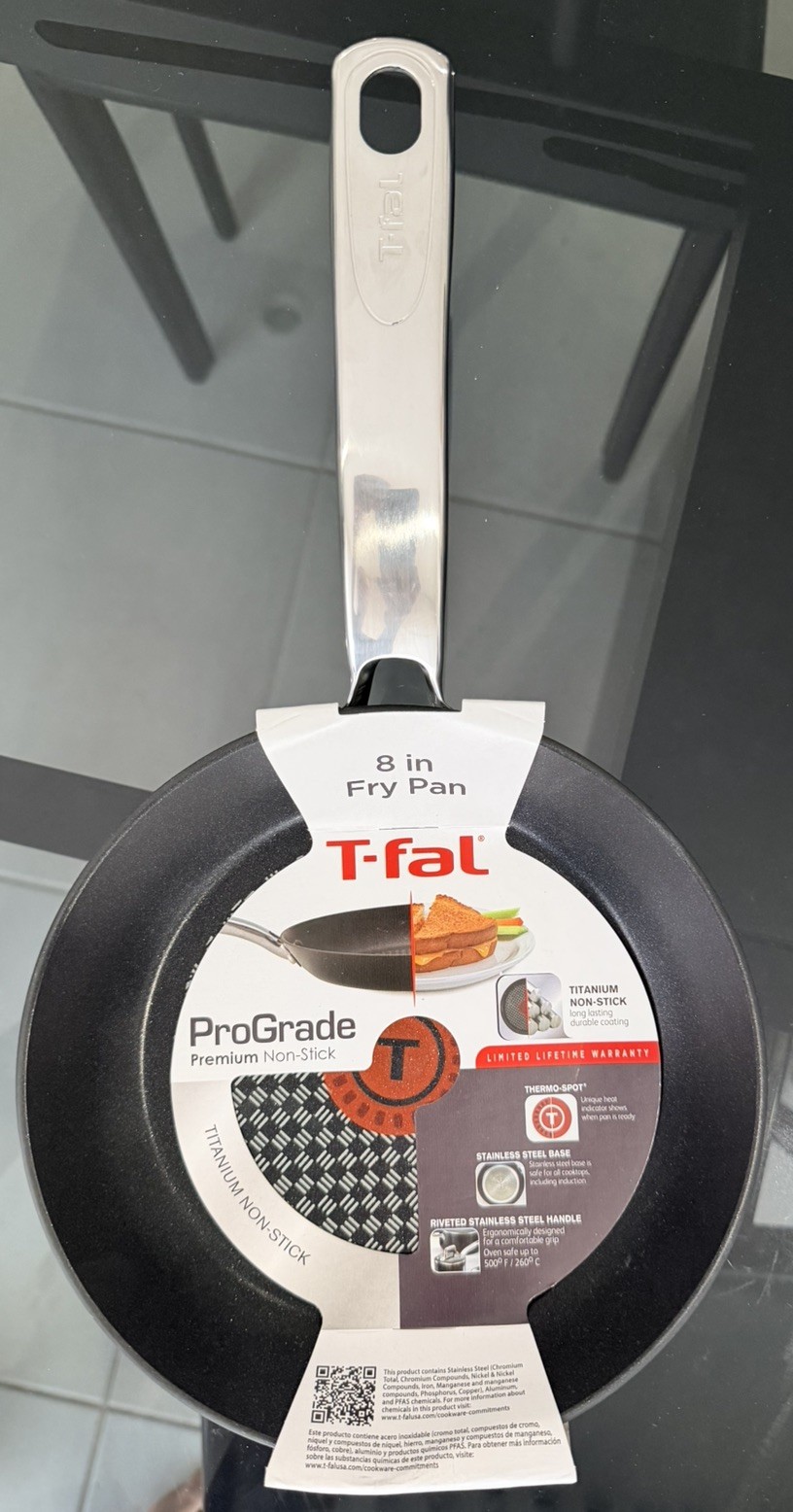 T-FAL ProGrade PREMIUM TITANIUM COAT NON-STICK 8″ FRY PAN LIFETIME WARRANTY NEW