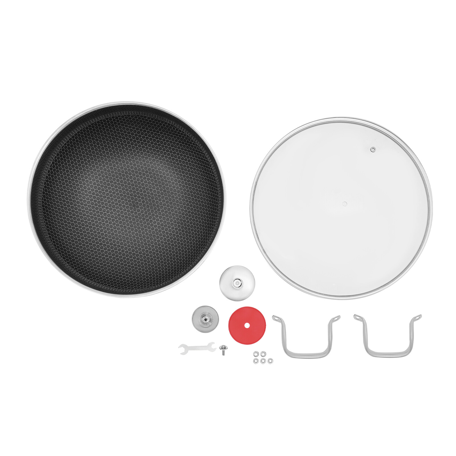 Serving Pan Stainless Steel Pan Cooking Pan Frying Pan With Glass Lid for 3-4