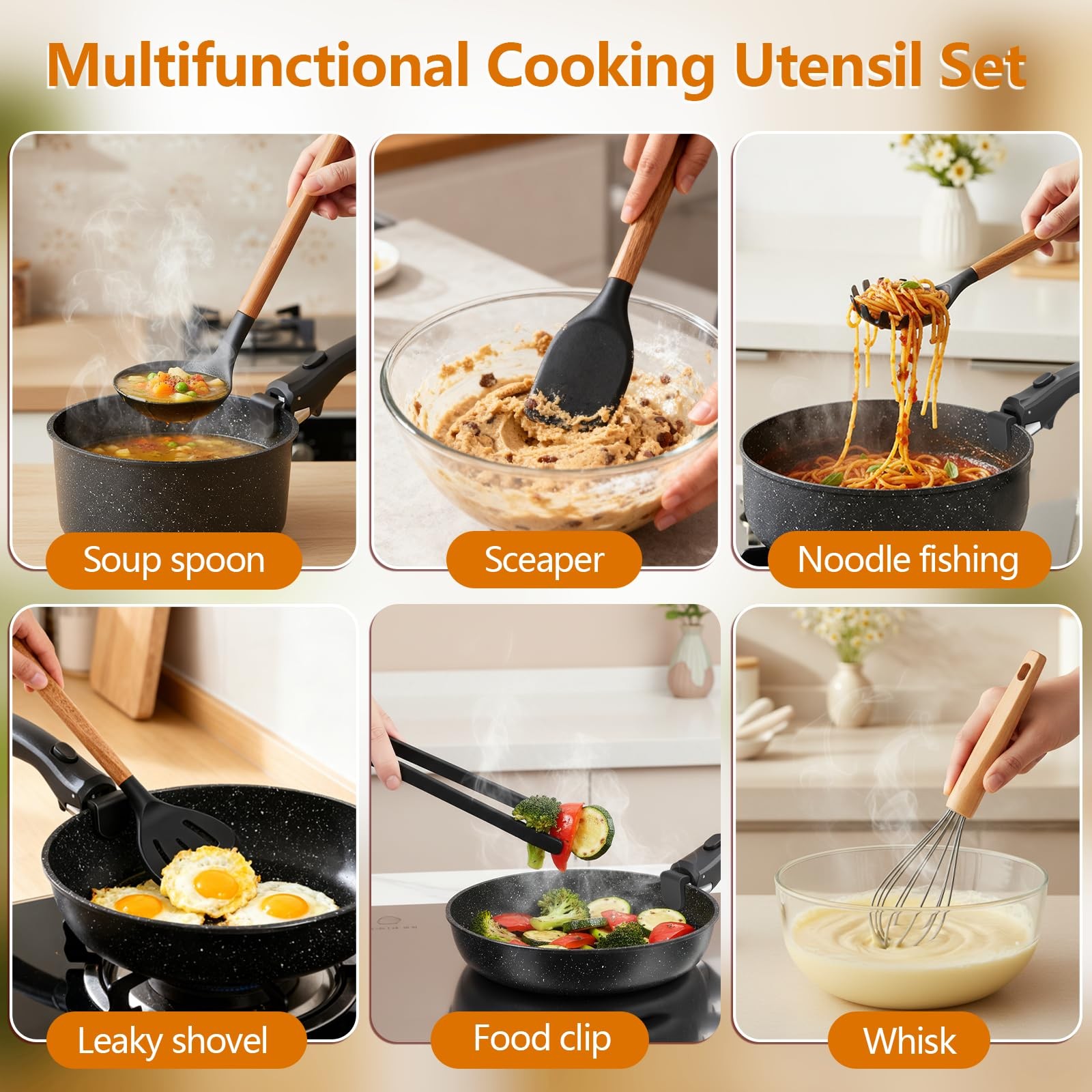 72-Piece Kitchen Cooking Set, Pots and Pans Cookware, Nonstick Cookware Set, …
