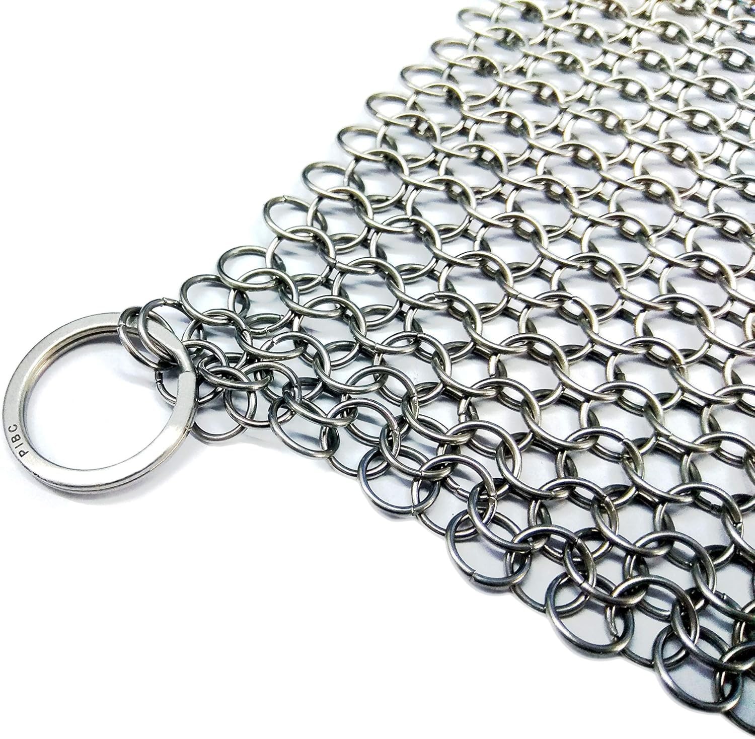 8″x6″ Cast Iron Scrubber Stainless Steel Chainmail Cleaner for Pre-Seasoned Pans