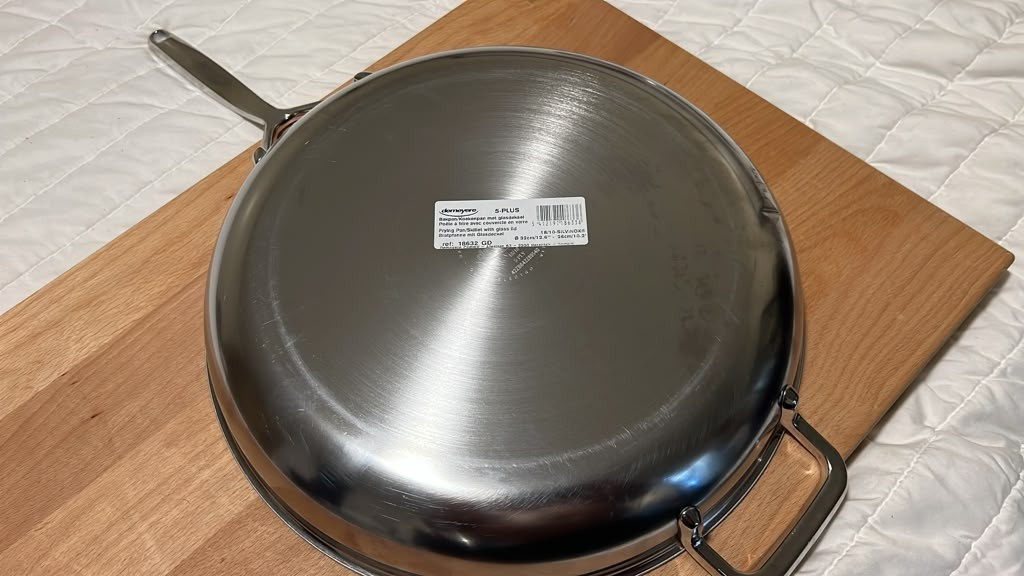 Demeyere Essential 5 Stainless Steel 12.6” 32cm Frying Pan with Glass Lid