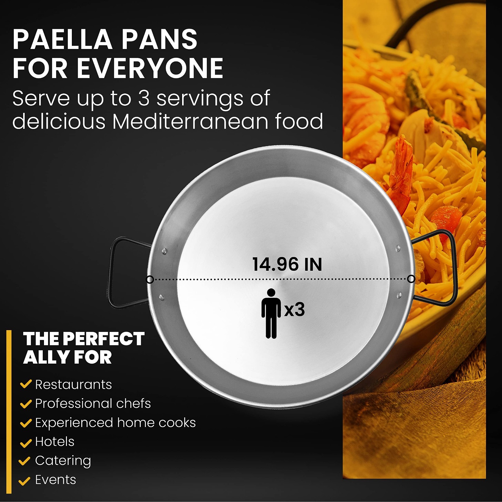 Premium Carbon Steel Skillet | Induction Cookware for Mediterranean Dishes | 15″