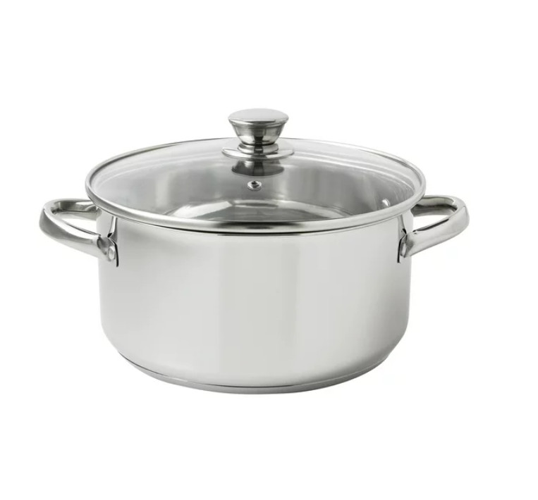 Stainless Steel 5-Quart Dutch Oven with Glass Lid
