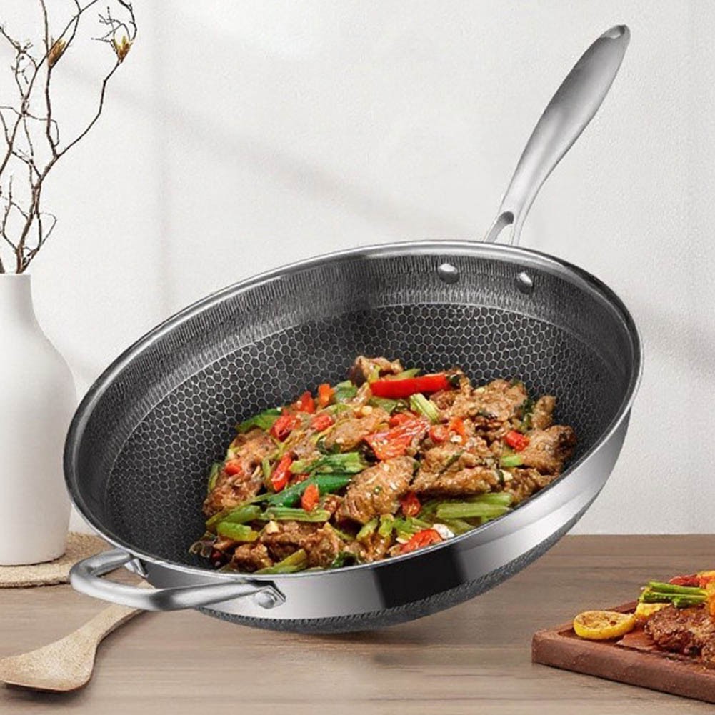 Tri Size Nonstick Wok 12.6 inch 13.4 inch 14.2 inch Oven Safe Up to 900 F