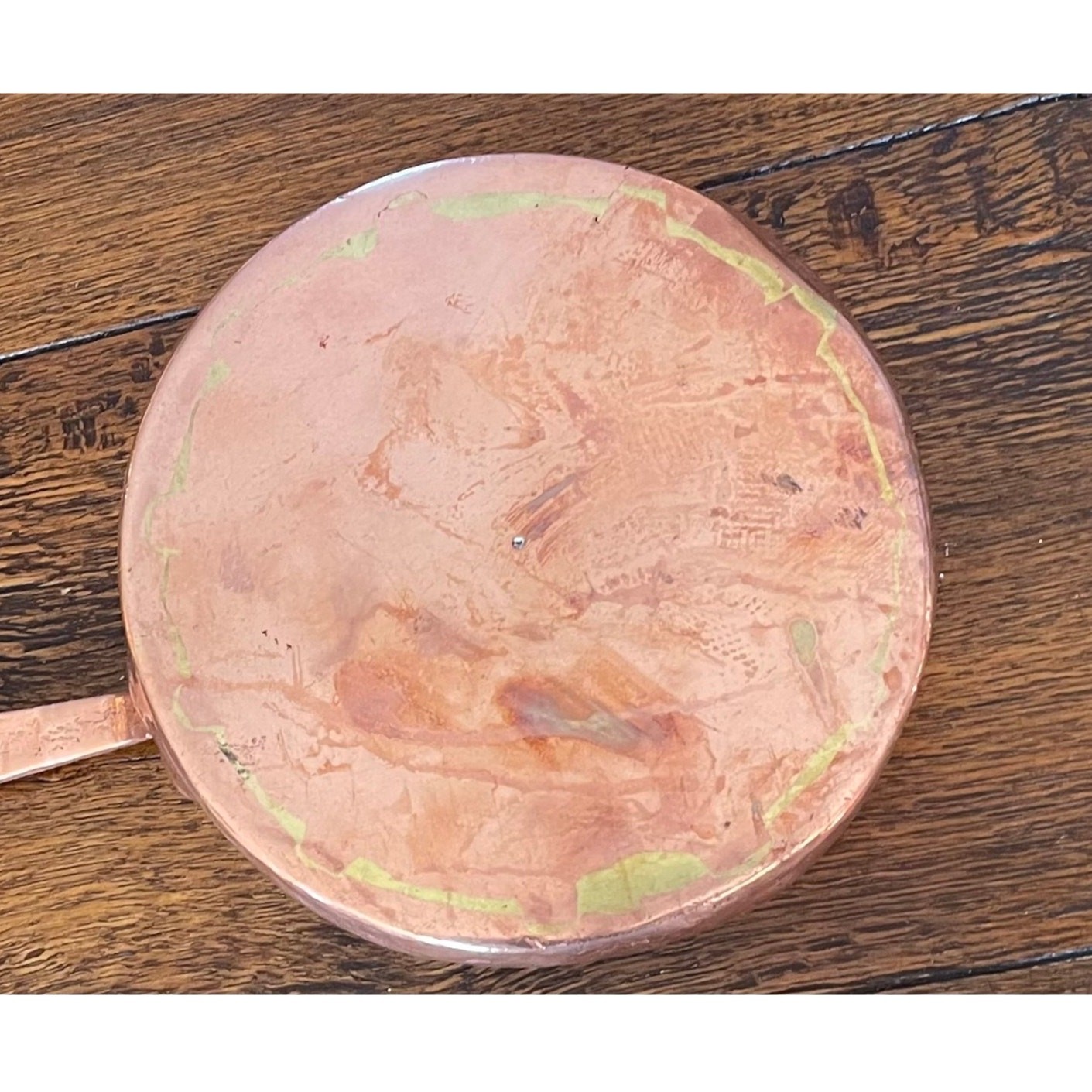 Vintage Large French Copper Saucepan with Copper Handle, Hammered Texture