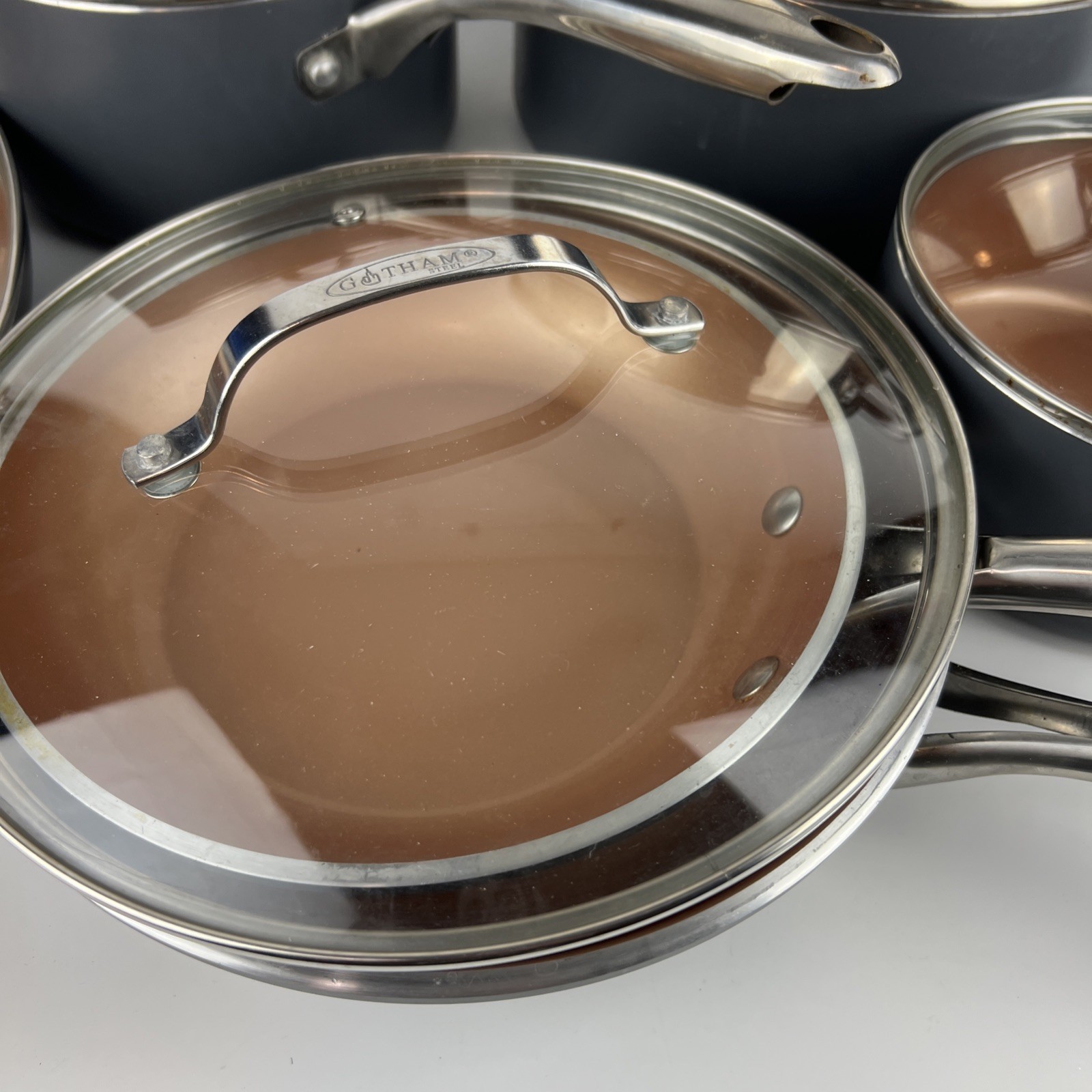 Gotham Steel 12 Piece Ceramic Nonstick Cookware Set Copper Preowned