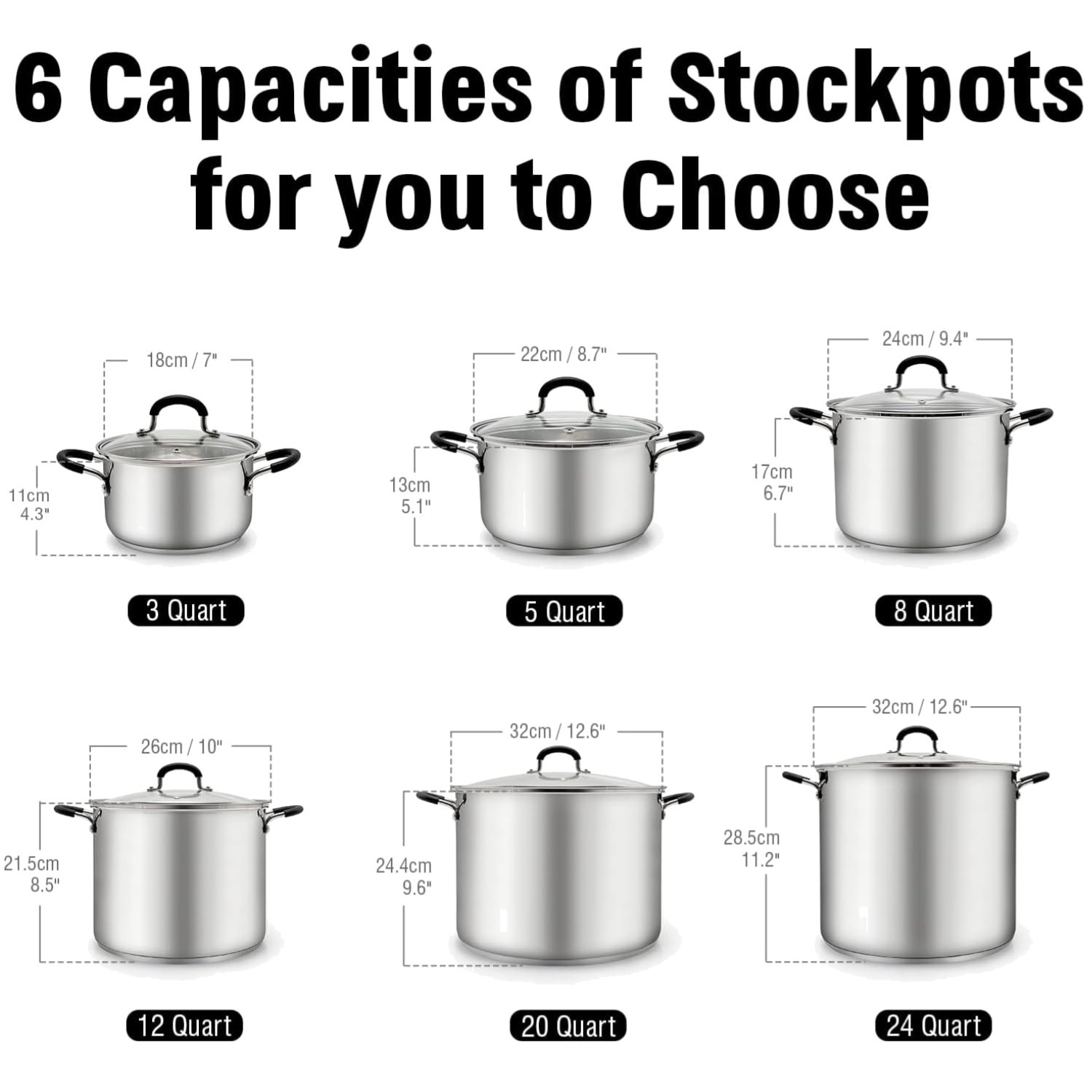 Induction Compatible 3 Qt Stockpot with Stay-Cool Handles~-