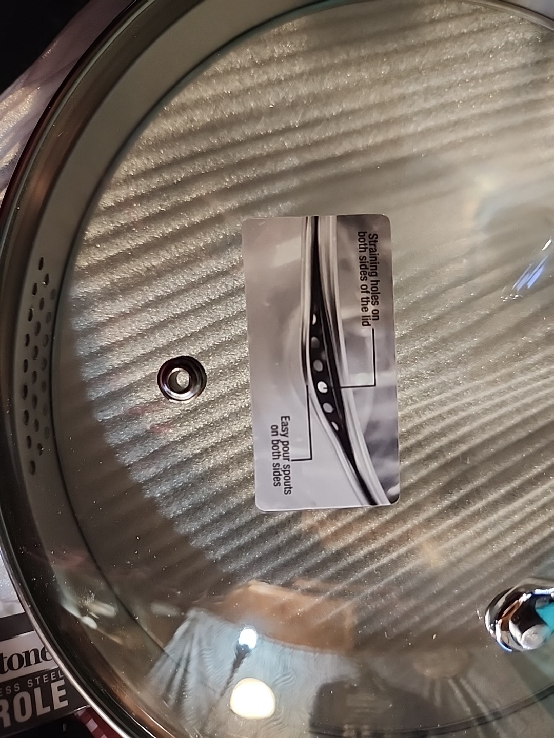 Brookstone 6 Quart Premium Stainless Steel Casserole Dish Pot Vented Lid NEW