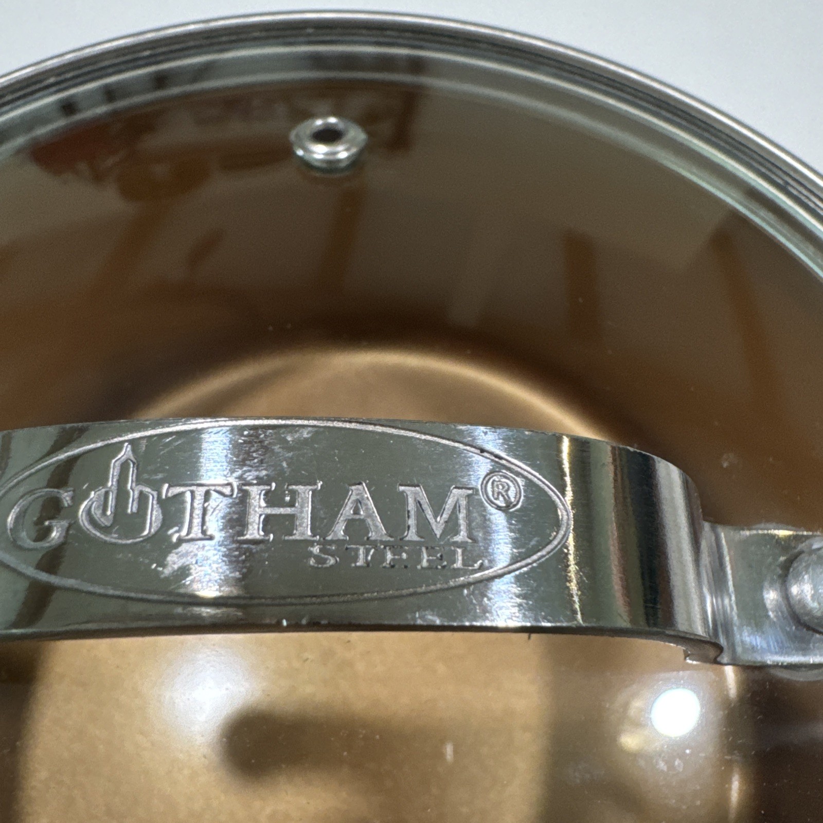 Gotham Steel Copper 2.5 Quart Sauce Pan Cooking Pot With Vented Glass Lid 2011C