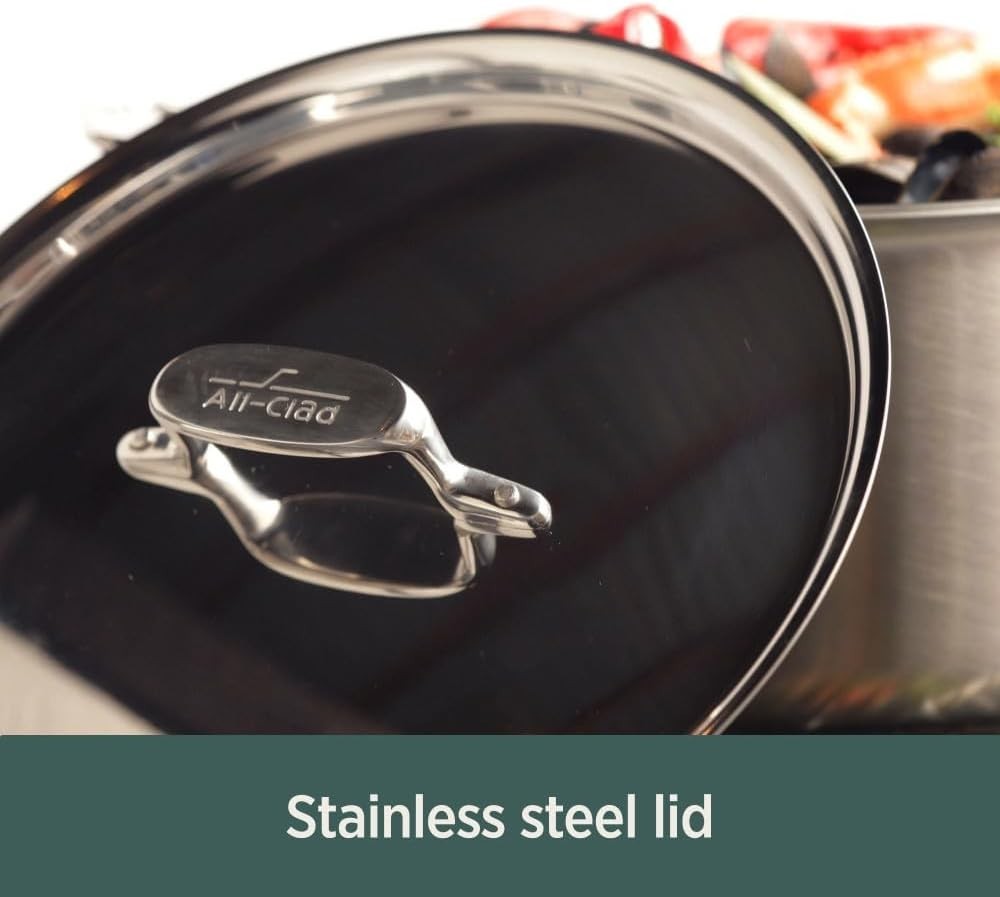 All-Clad D5 5-Ply Stainless Steel 3 Quart Saucepan, Oven Safe & Induction Ready