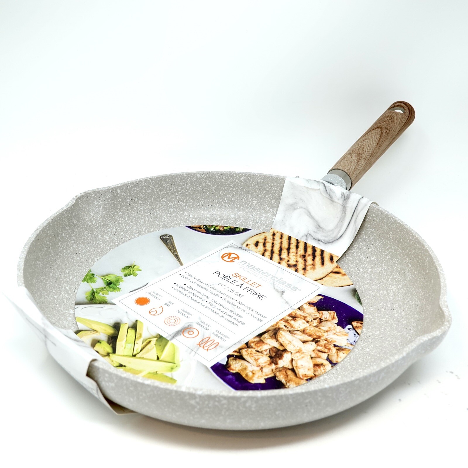 Masterclass Frying Pan Skillet Nonstick 11 Inch Premium Kitchen Cookware Beige