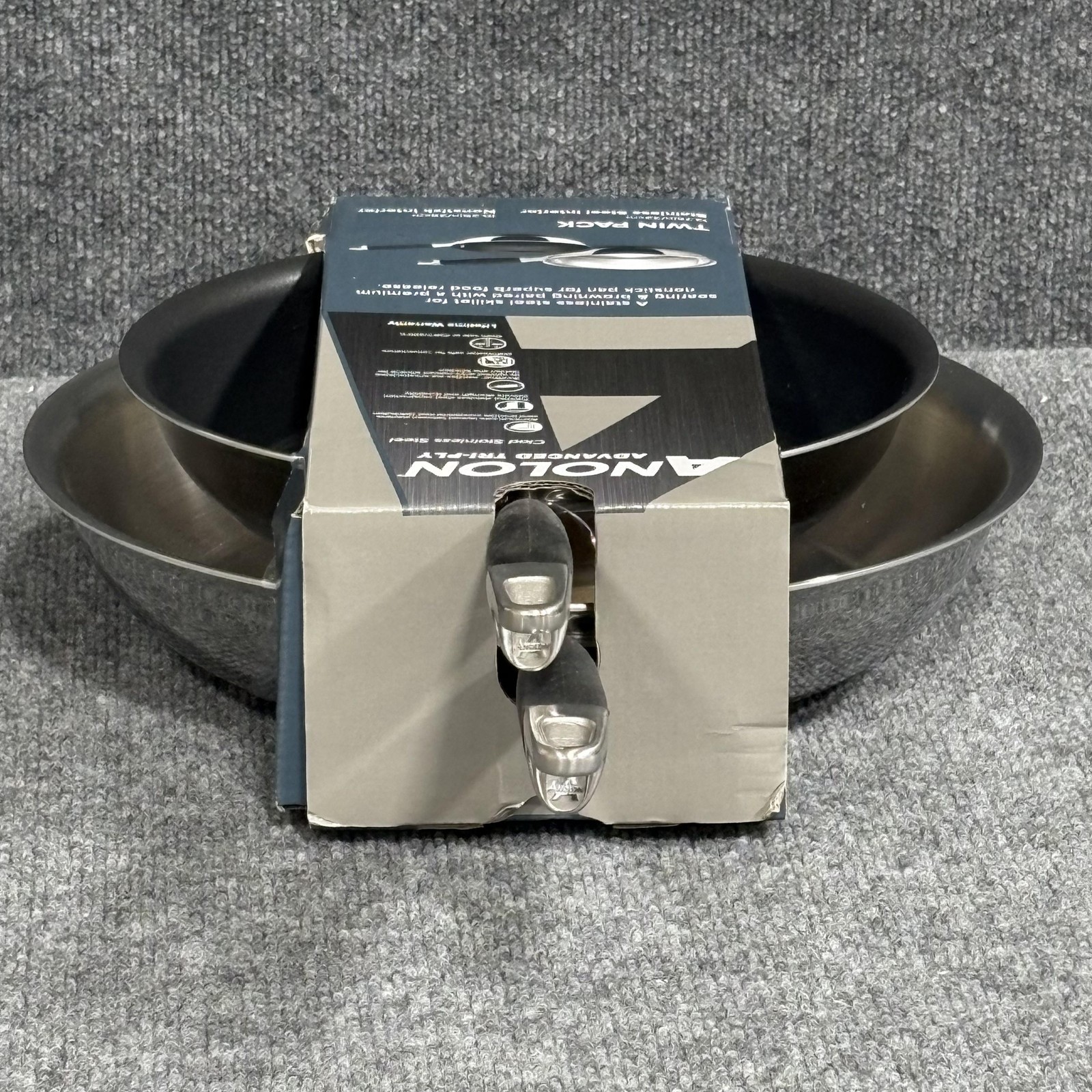 Anolon Advanced Tri-Ply Skillet Set 12.75in Stainless, 10.25in Nonstick Pans