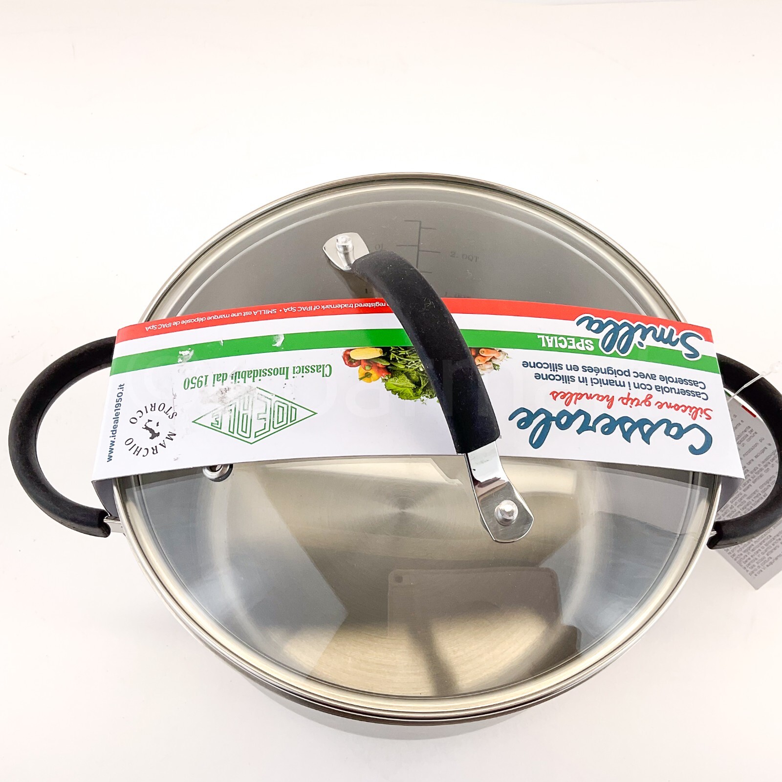 Idaele Stainless Steel Casserole Stock Pot 3.2-qt 8″ New