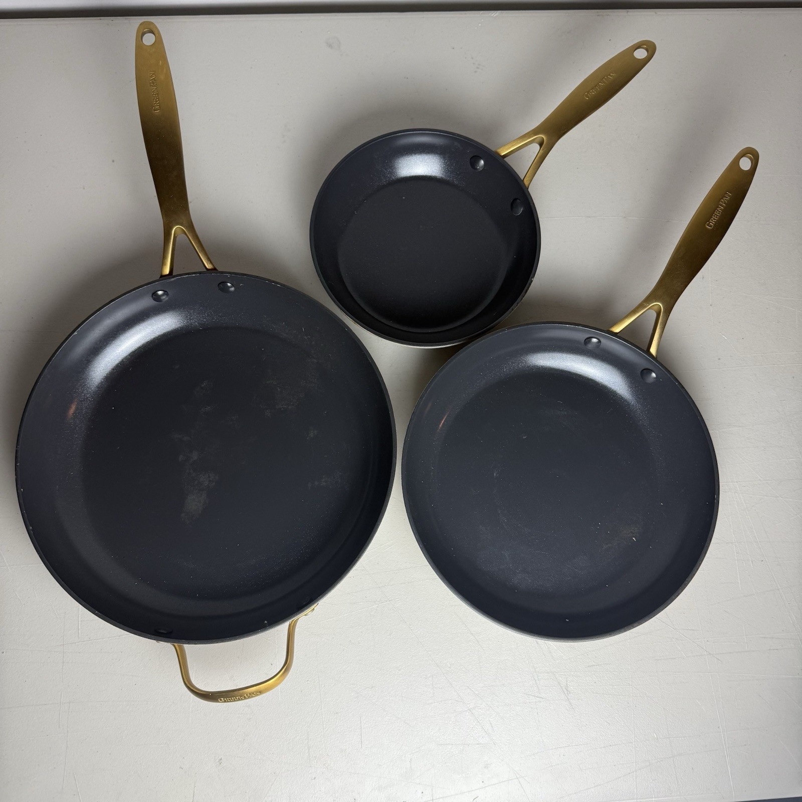 GreenPan Magneto Non-Stick 3-piece Fry Pan Set 8 10 12 inch Set (no lids)