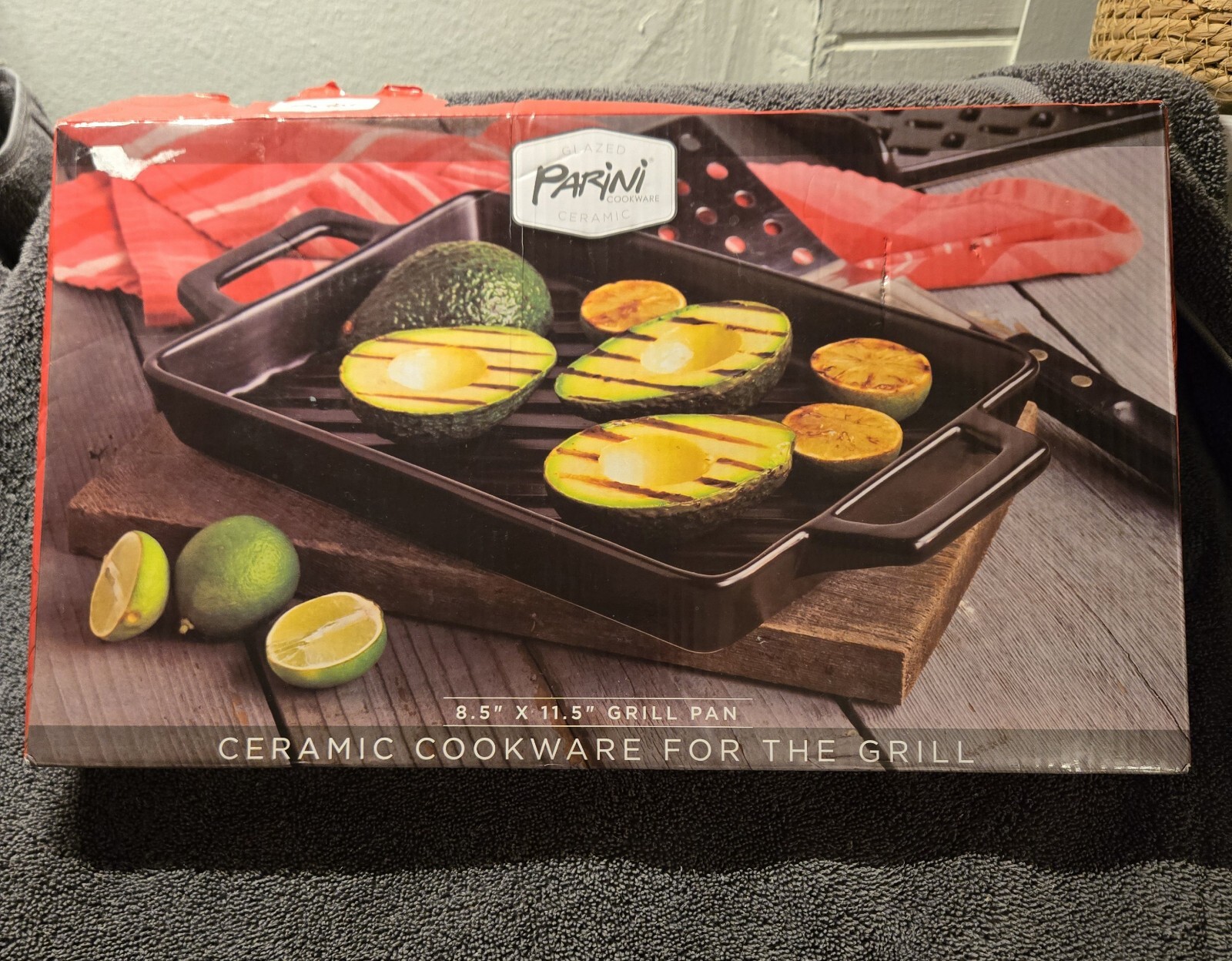 Parini Ceramic Cookware For The Grill 8.5in x 11.5in, Barbecue BBQ Accessories
