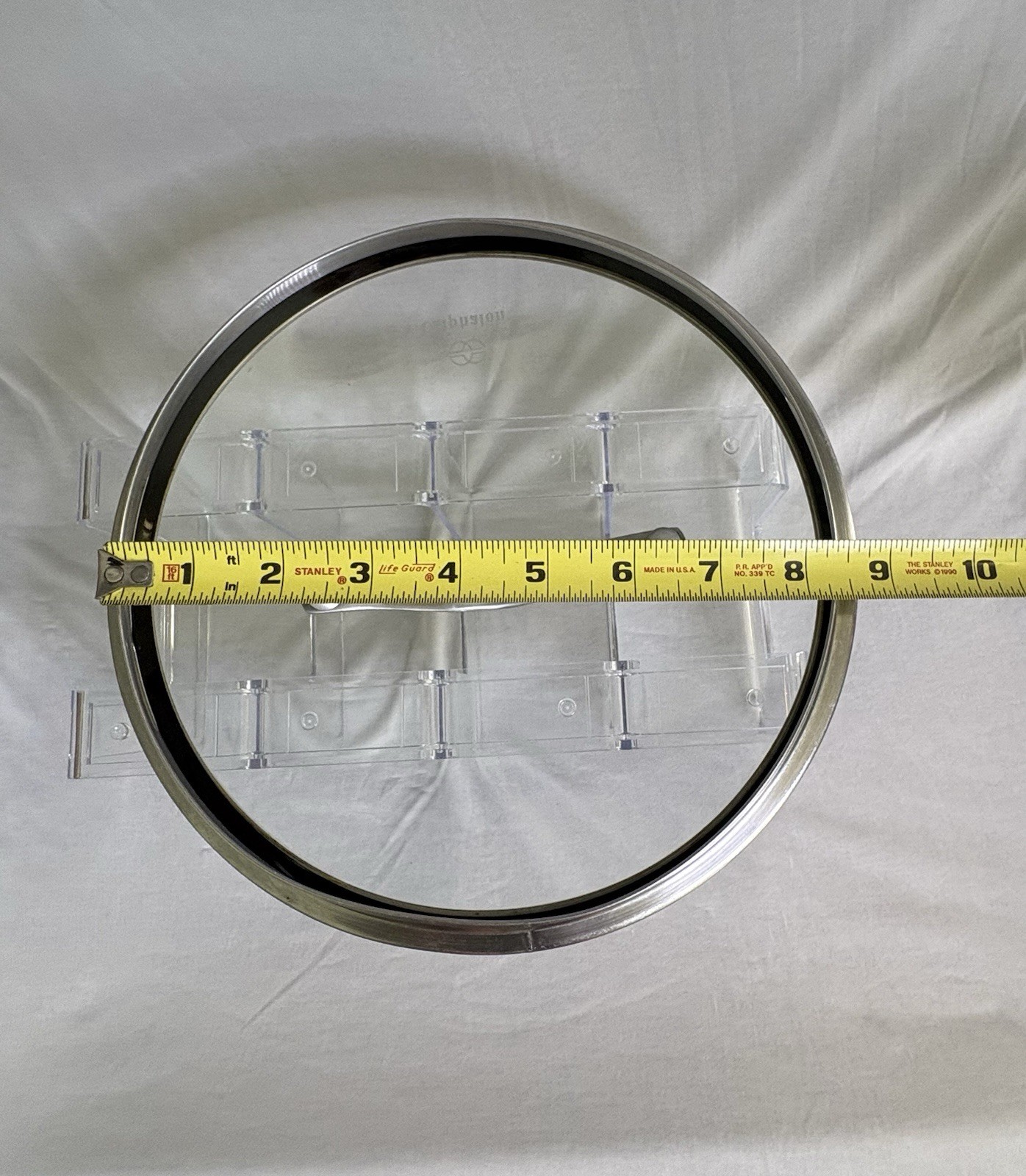 Calphalon Straining Lid 8.5 Inches Strain and Pour Stainless Steel and Glass
