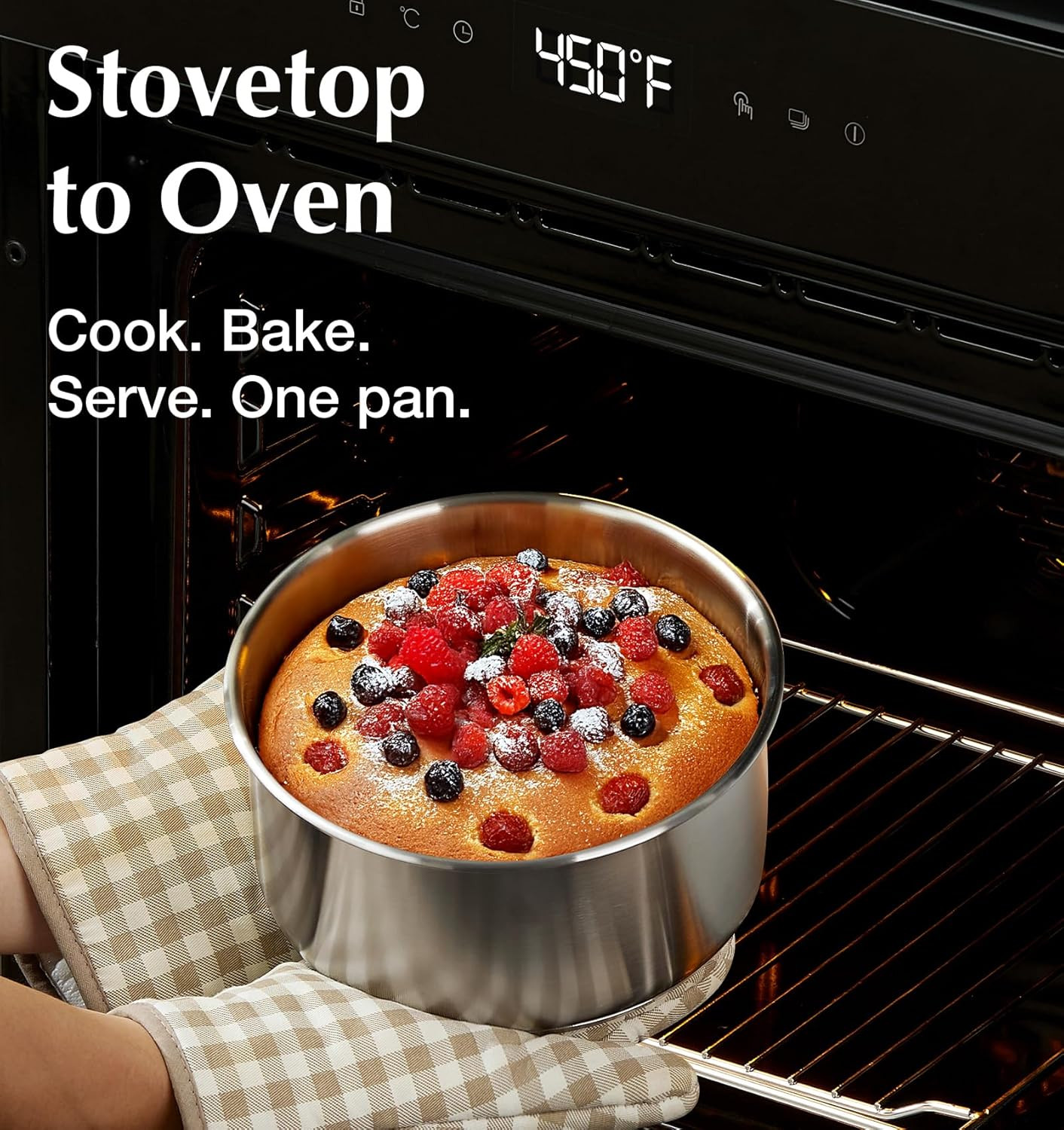 Stainless Steel Saucepan Set 1.5QT & 2QT & 3QT, Stainless Steel Pot with Removab
