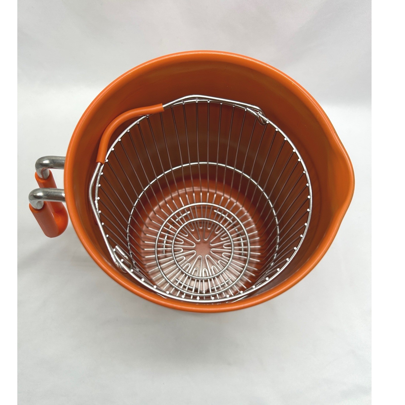 Kuhn Rikon Swiss Design Orange Asparagus Vegetable Steamer Pot & Wire Basket Set