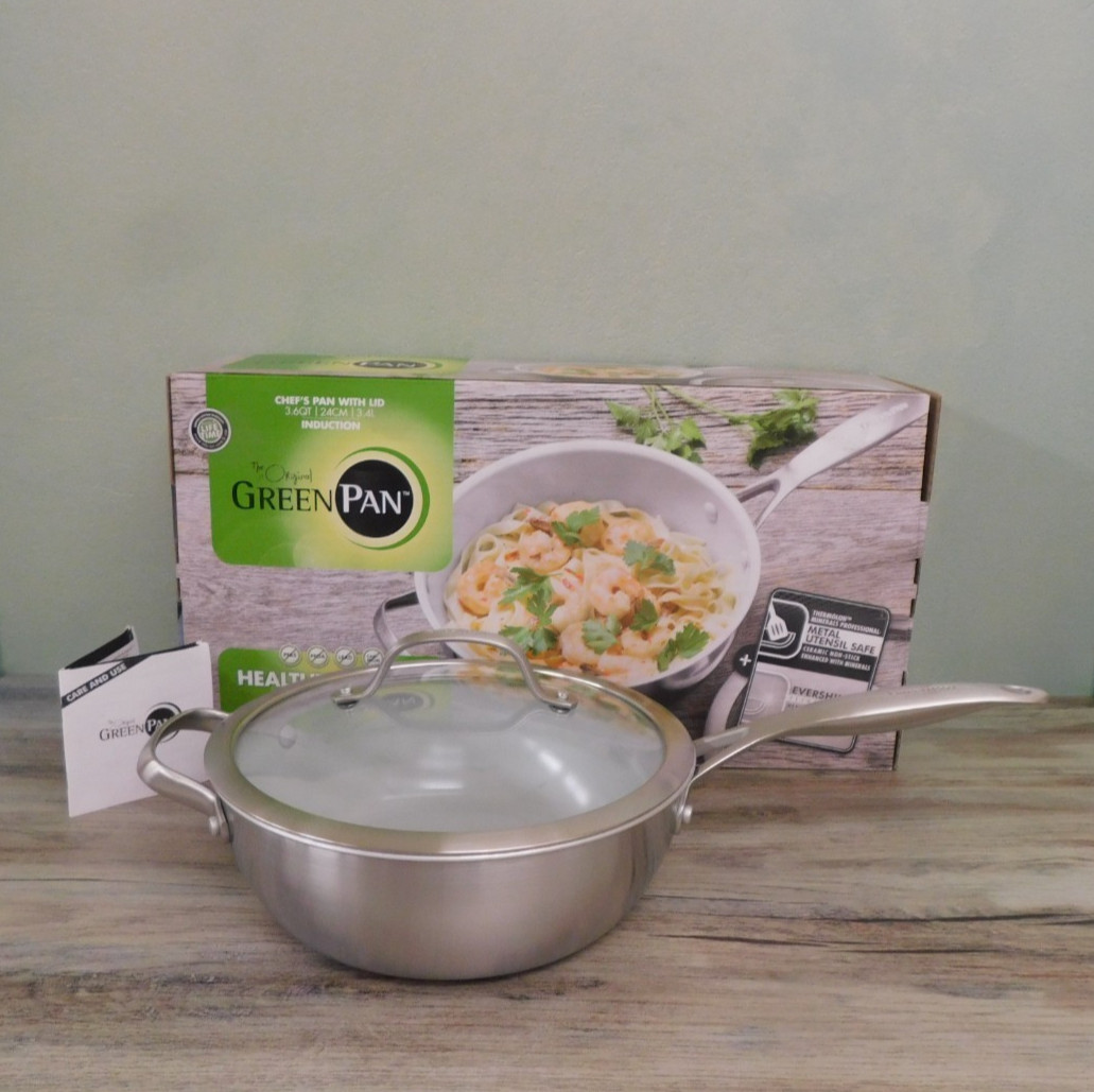 GreenPan Venice Pro Nonstick Ceramic Chef’s Pan with Helper Handle, 3.5 Quart