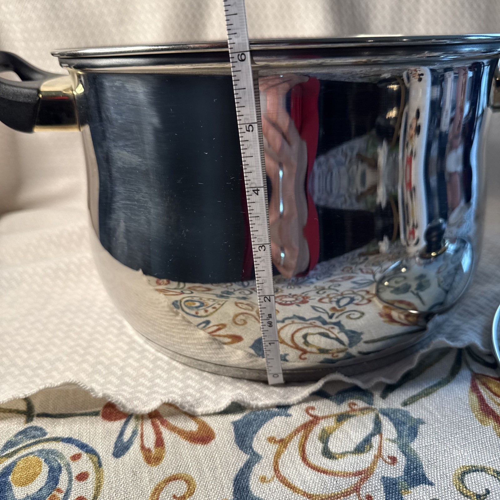 Vintage Master Chef 18/10 Stainless Steel Stockpot Lid 24K Gold Trim 5 Quart Qt