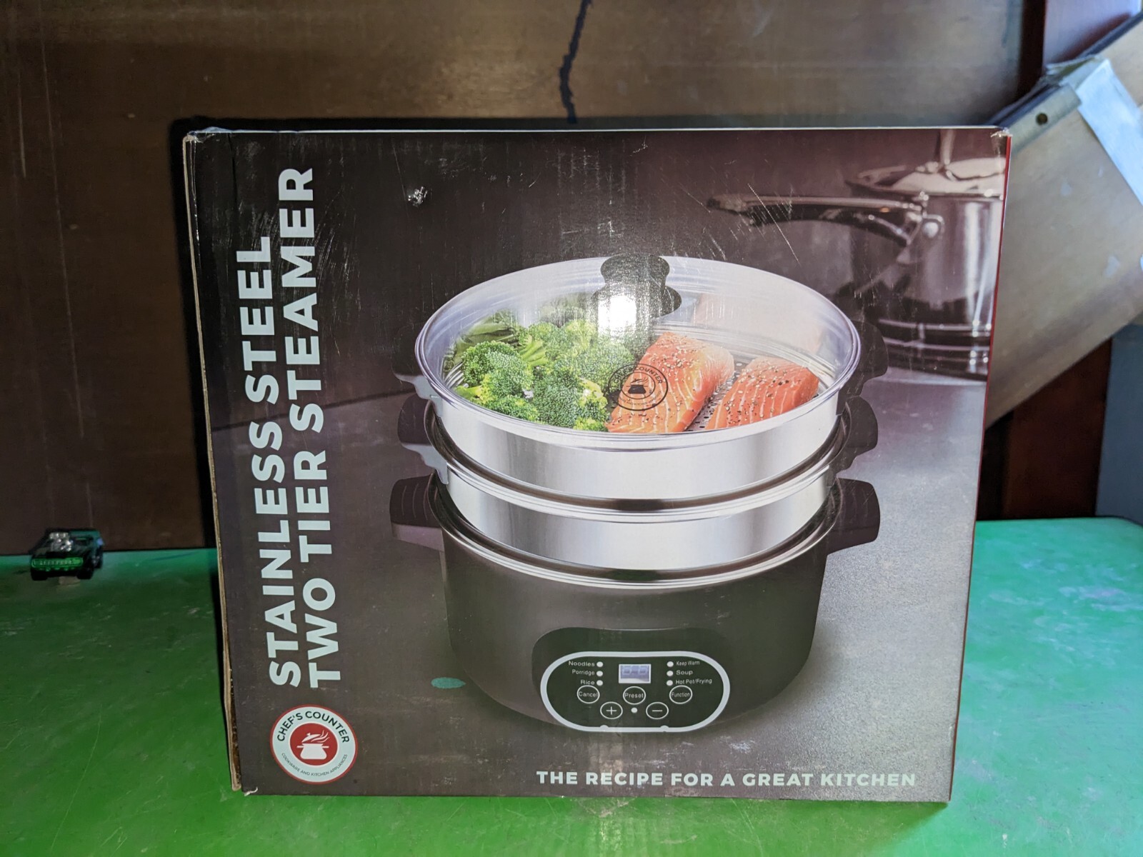 Chef’s Counter Double Tired Food Steamer, Brand New, Unopened Box