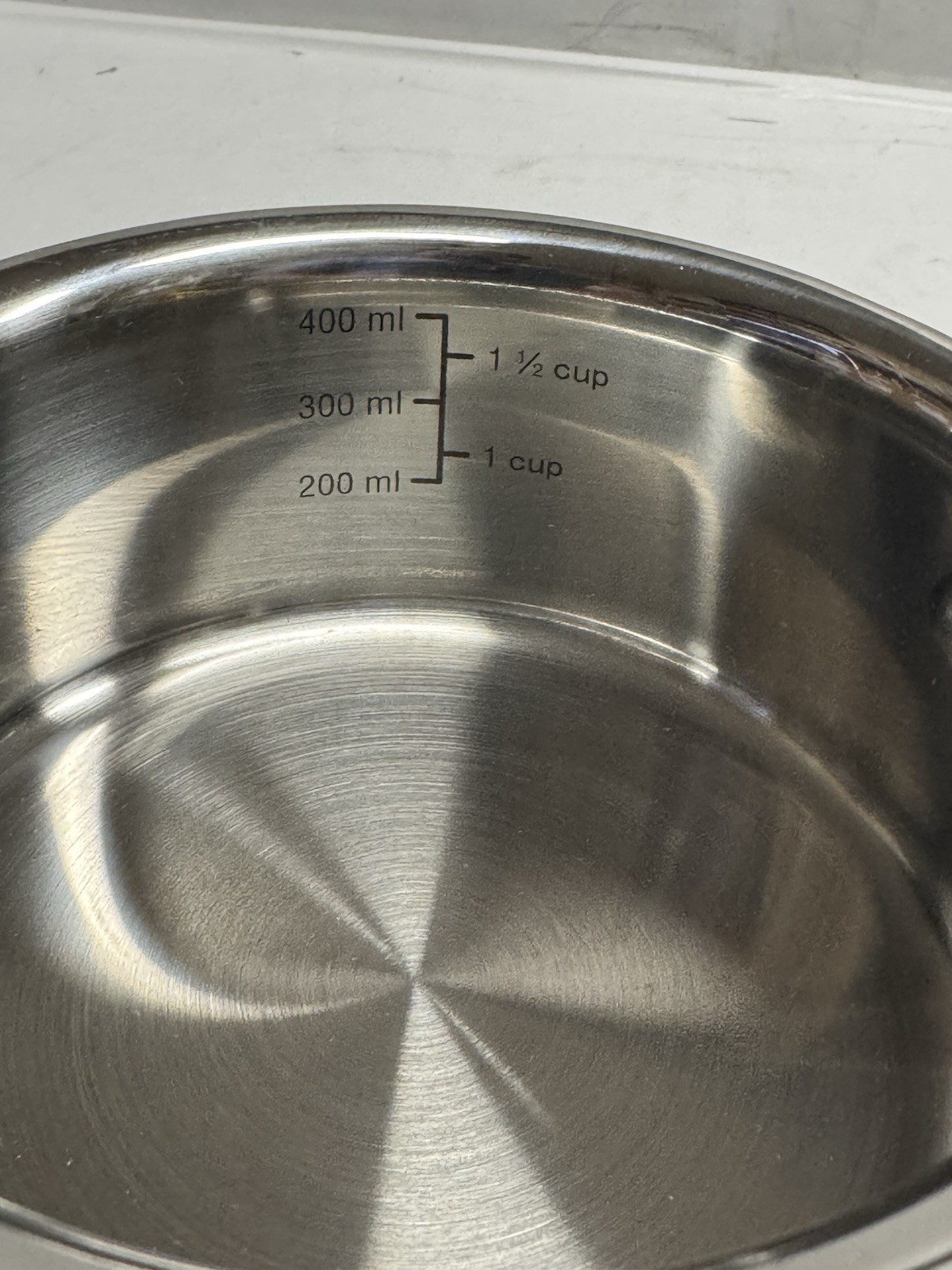 2 Cup Measuring Pan LE CREUSET 4.25” Stainless Sauce Pan Measure Lines 1.5” C