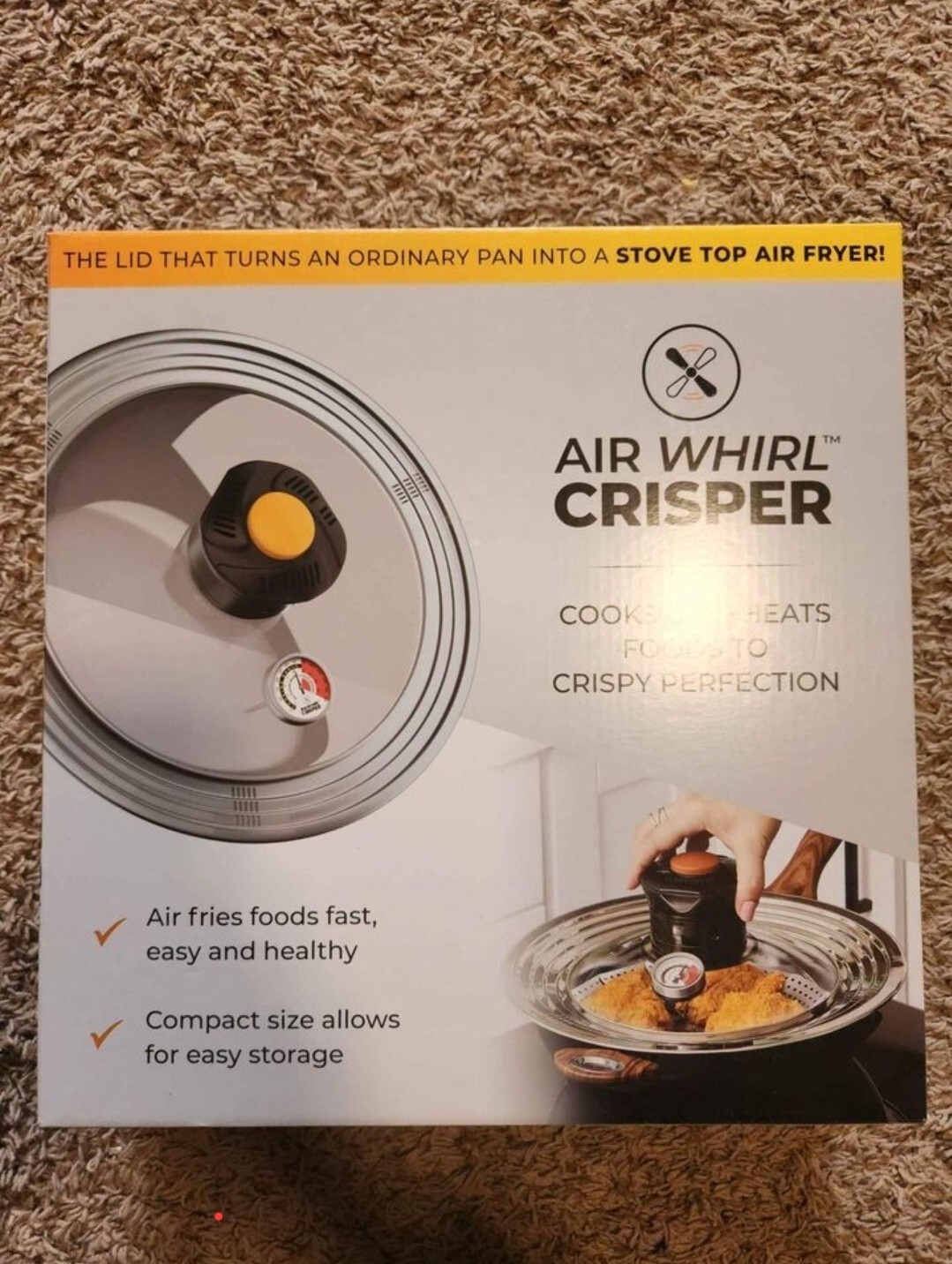 Air Whirl Crisper Lid Stainless Steel And Tempered Glass Brand New Free Shipping