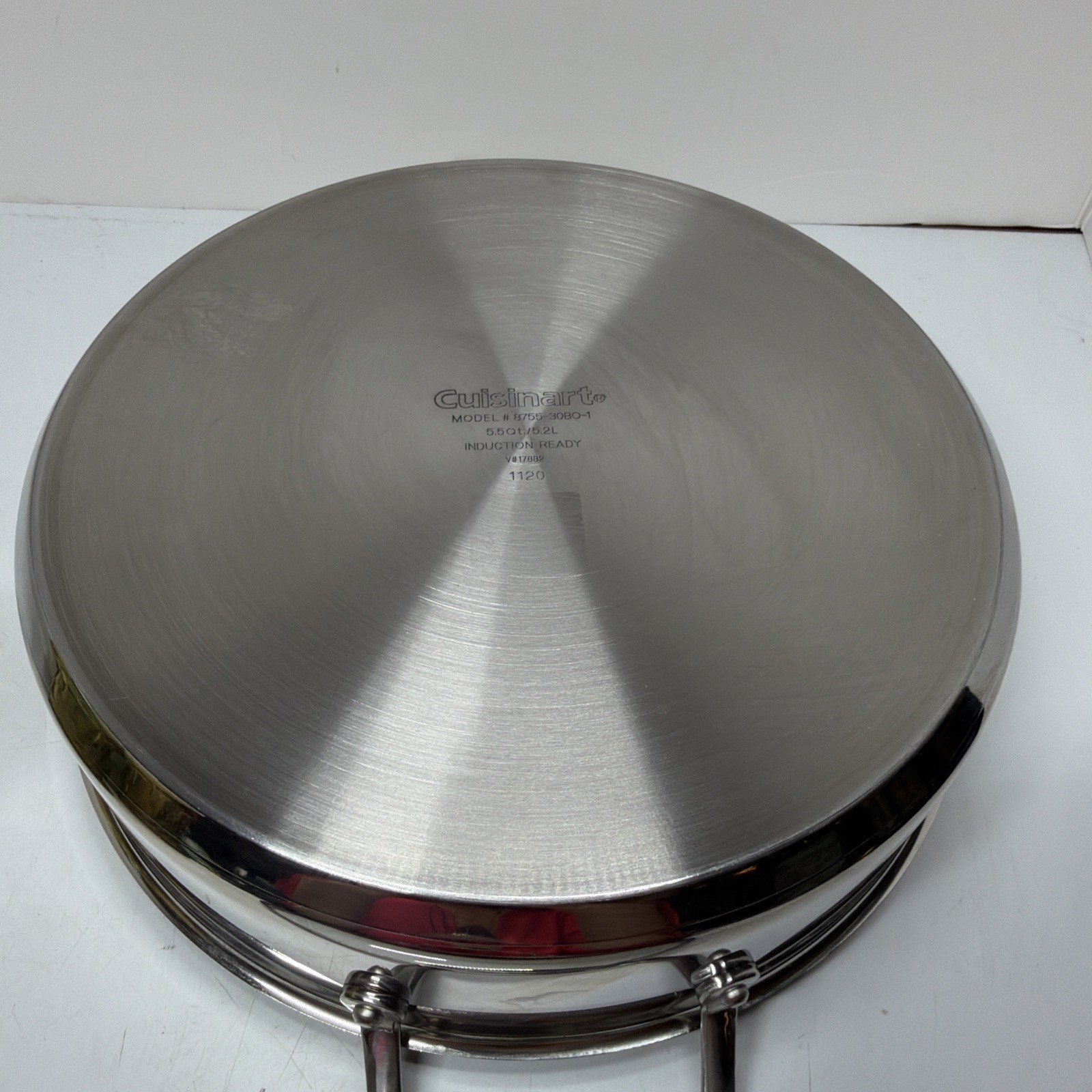 CUISINART STAINLESS STEEL 5.5 QT SAUTÉ PAN w/2 HANDLEs & COVER Model 8755-30BO-1