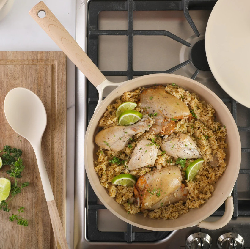 13-Piece Cast Aluminum Ceramic Nonstick Cookware Set with Utensils White
