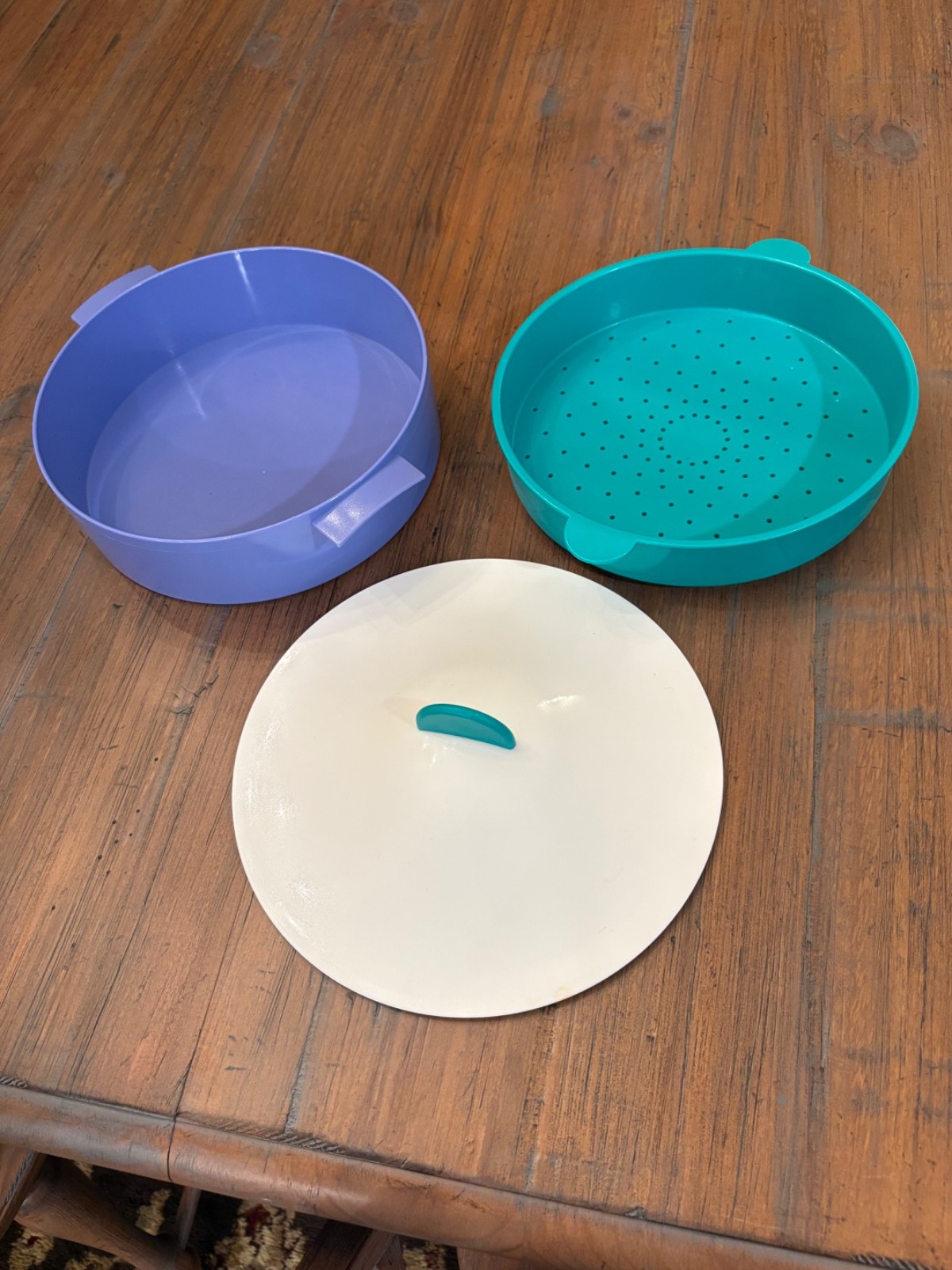 Excellent Vintage Tupperware 3 Piece Crystal Wave Micro Steamer 3065, 3066, 3067