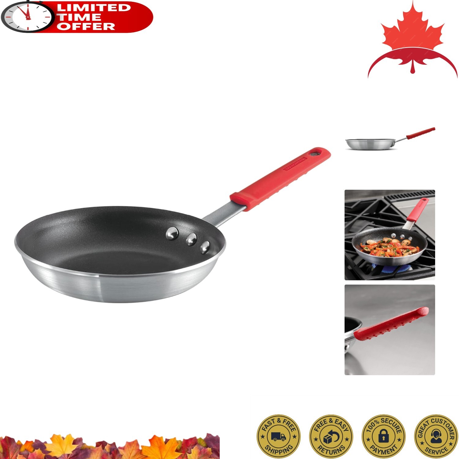 Restaurant-Grade Nonstick Aluminum Fry Pan, 8″, NSF-Certified, Made in Brazil