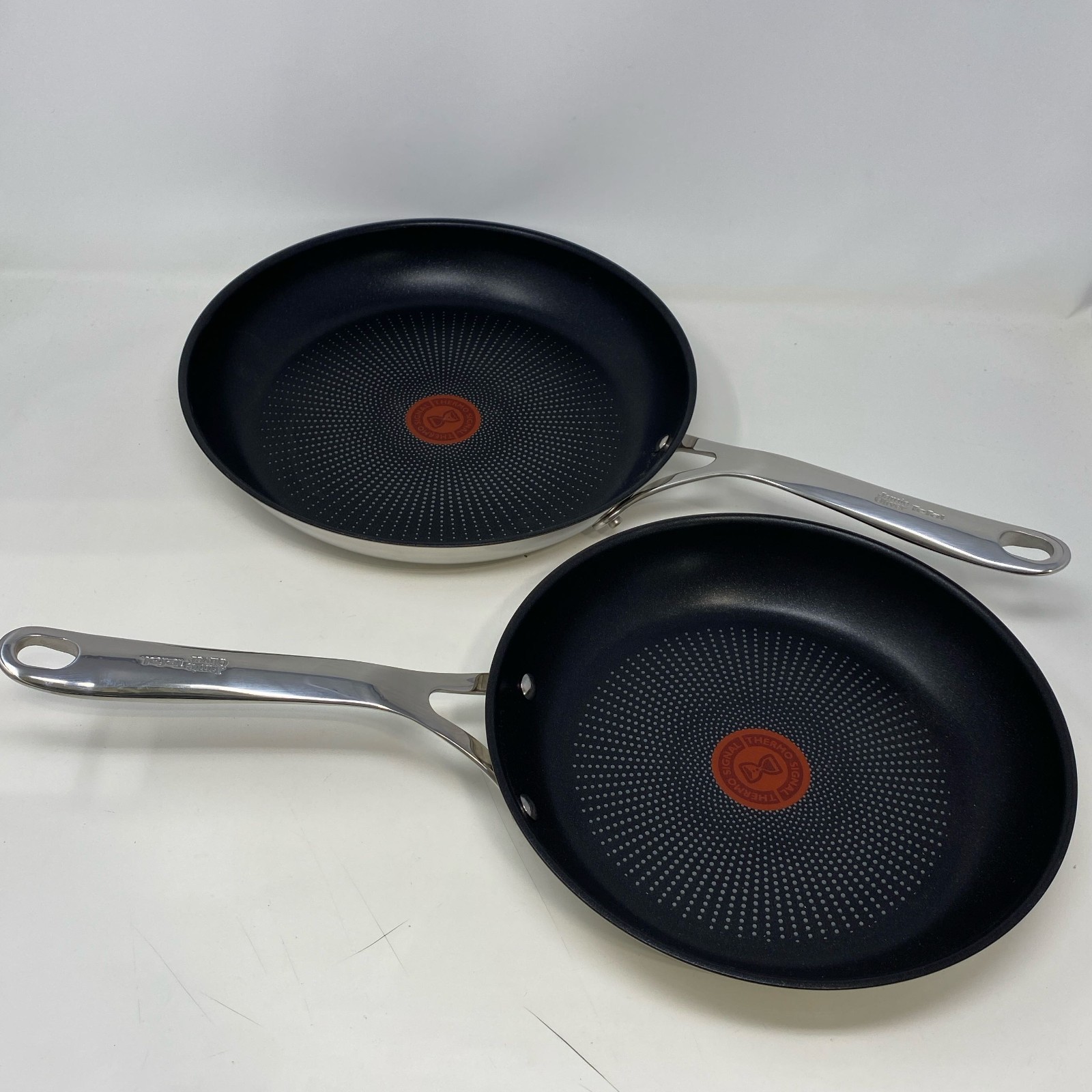 Tefal x Jamie Oliver SS Nonstick Fry Pan Set 9.5″ & 11″ Silver/Black