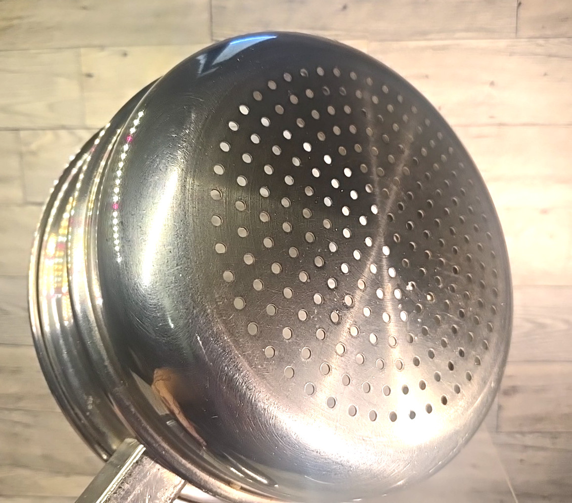 SALADMASTER 8″ Stainless Steel Steamer Insert Pan LID Drain Pot Strainer #2