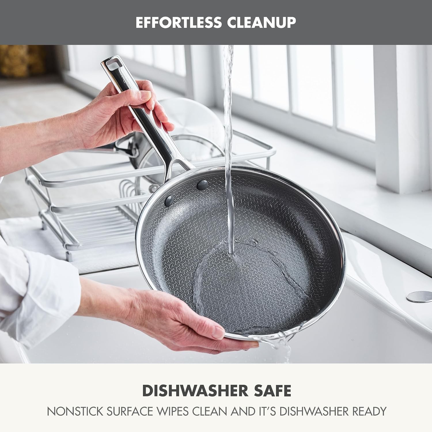 GreenPan Hybrid 12” Nonstick Stainless Steel Frying Pan w/Lid,Oven Temp to 850°F