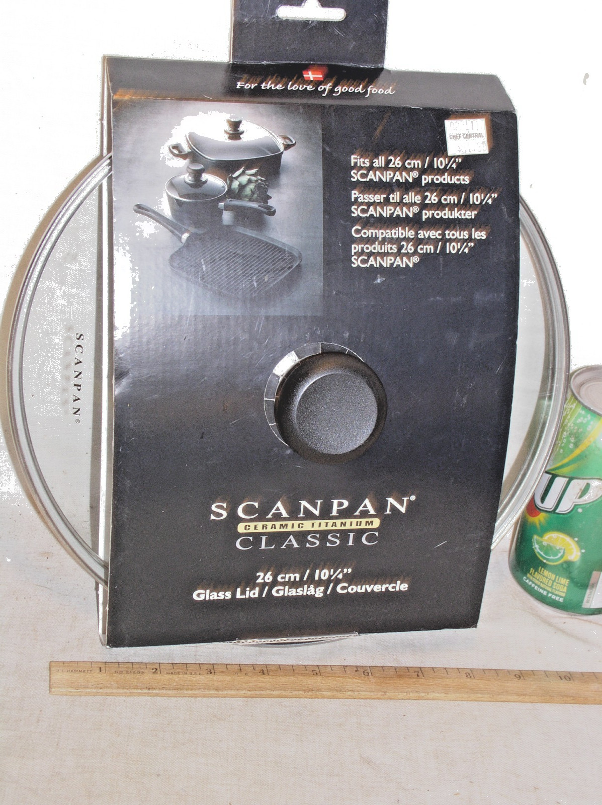 NEW SCANPAN CLASSIC DENMARK 10-1/4 INCH 10.25″ 26 CM GLASS LID CERAMIC TITANIUM