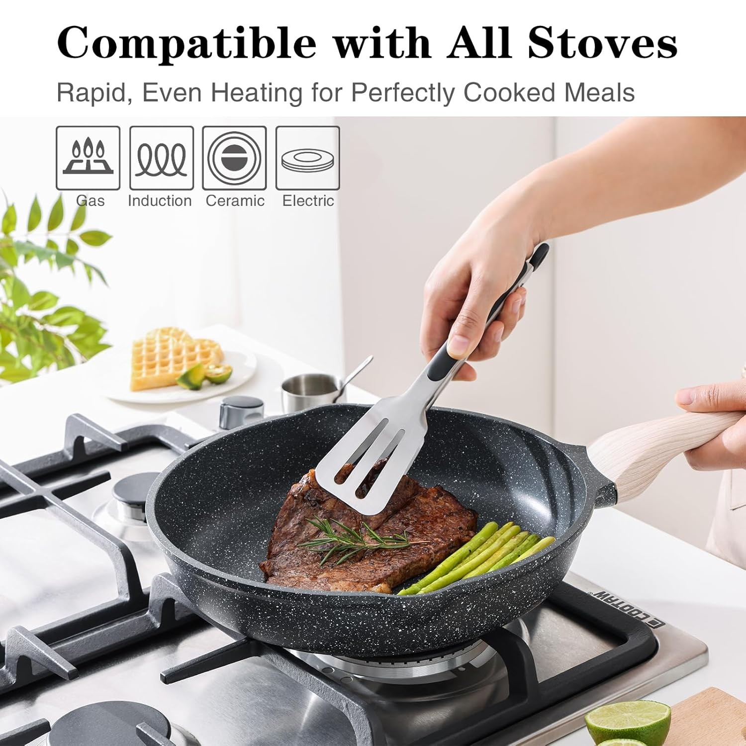 8 Inch Nonstick Frying Pan Skillet Classic Granite Small Egg Omelet Pan