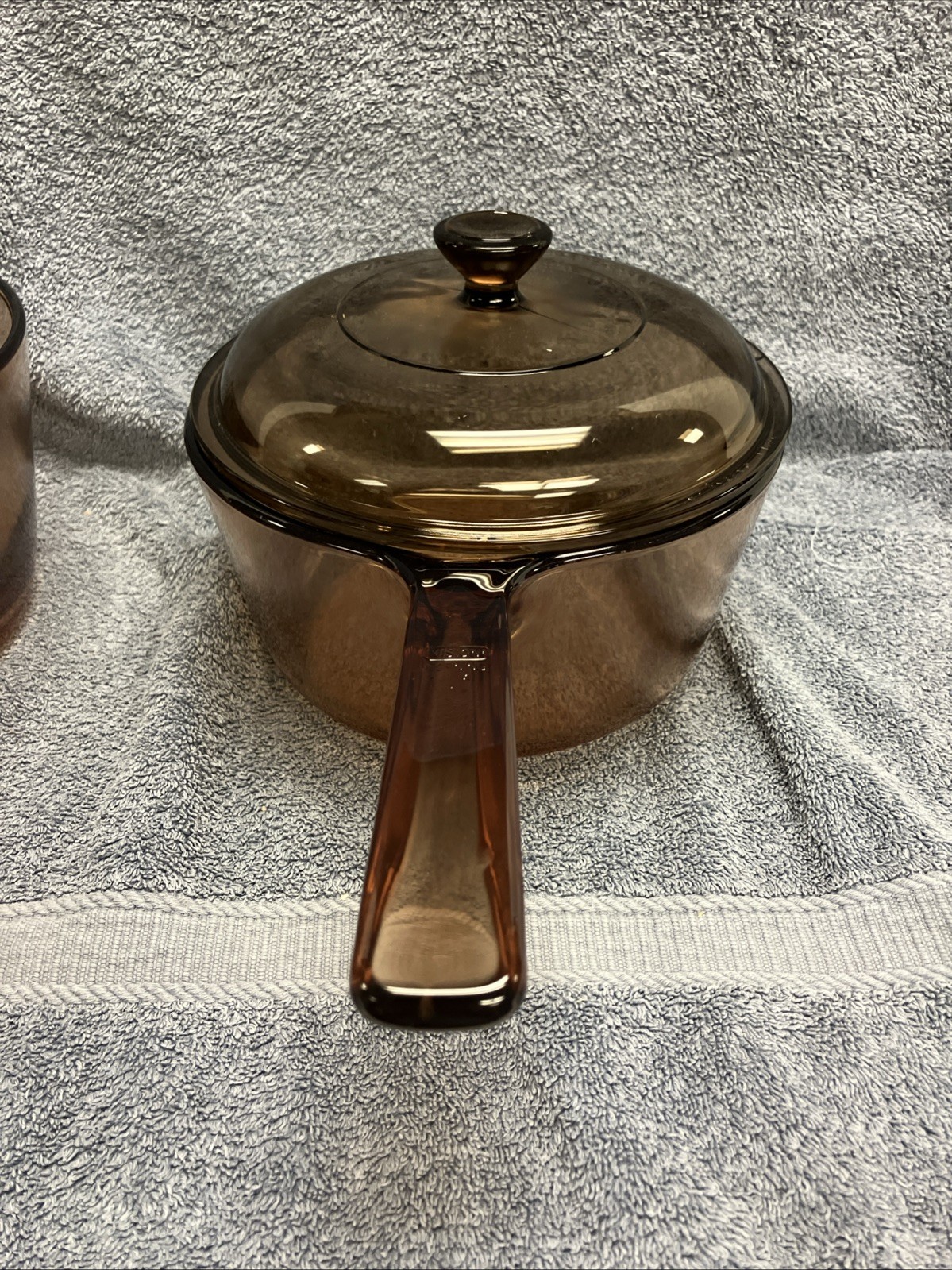 VTG Corning Vision Ware 1.5 And 2.5 Liter Amber Sauce Saute Pans