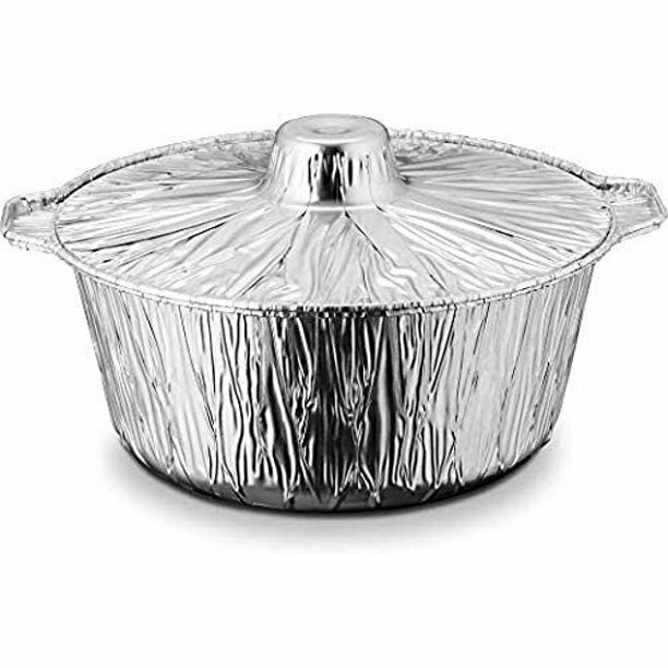 JetFoil Aluminum Round Foil Pan Heavy Duty Disposable Food Containers with Lids