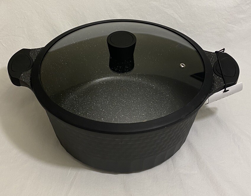 D&W Deane & White 10.3qt Premium Black Casserole Pot W/Lid 12.5” NWT