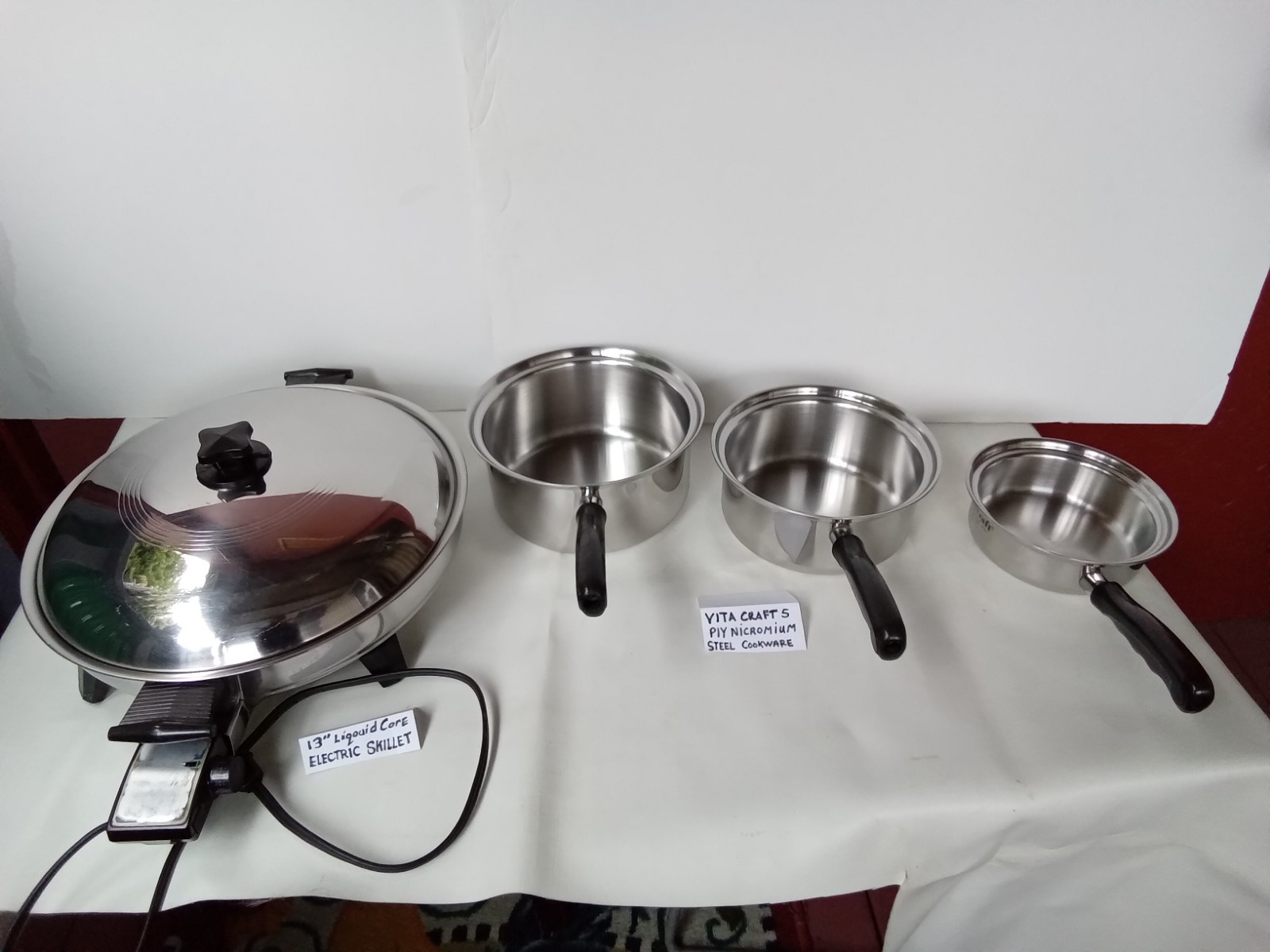 VITA CRAFT 5 PLY NICROMIUM STEEL 3 PC. SAUCE W/ELECTRIC LIQUID CORE SKILLET 13″☆