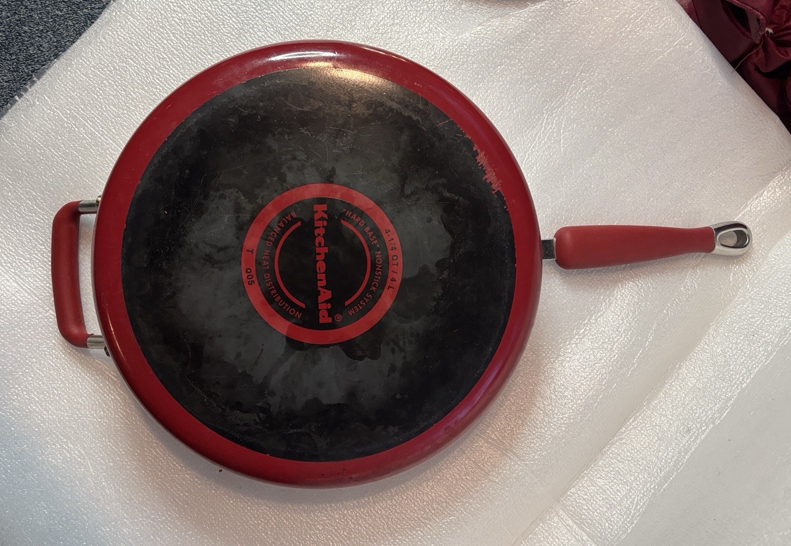 KitchenAid Large 11″ 4.25Q 4L 2 Hand Sauce pan pot Non stick Red w Lid T Q05