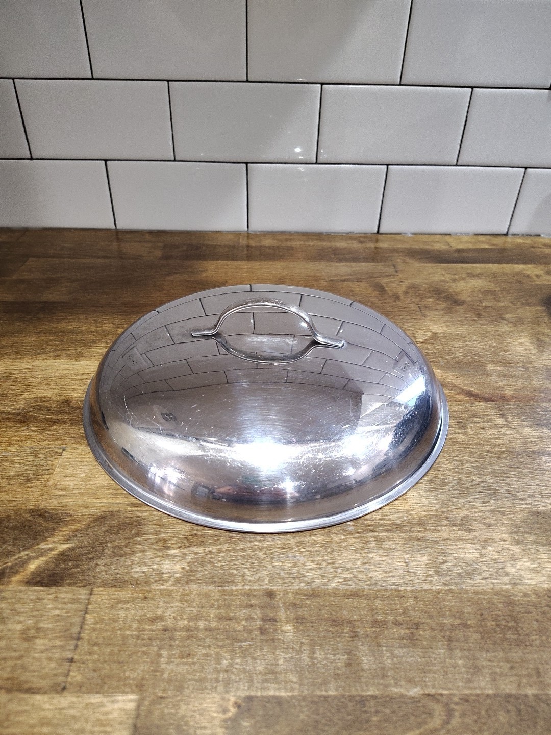 Vintage Belgique Stainless Steel Vented Lid ONLY 9.75″ Diameter Belgium