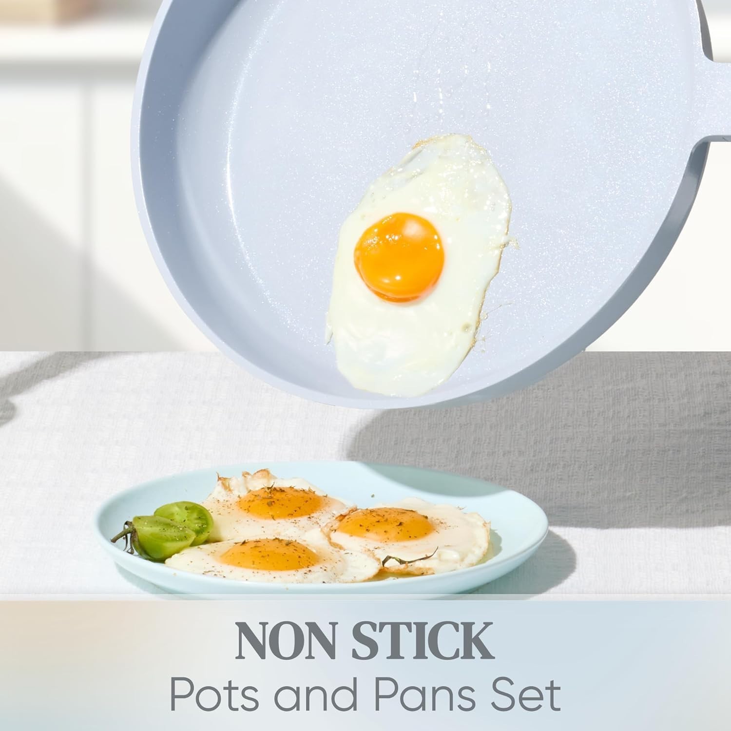 14-Piece Ceramic Cookware Set – Nonstick PFAS-Free Pots and Pans